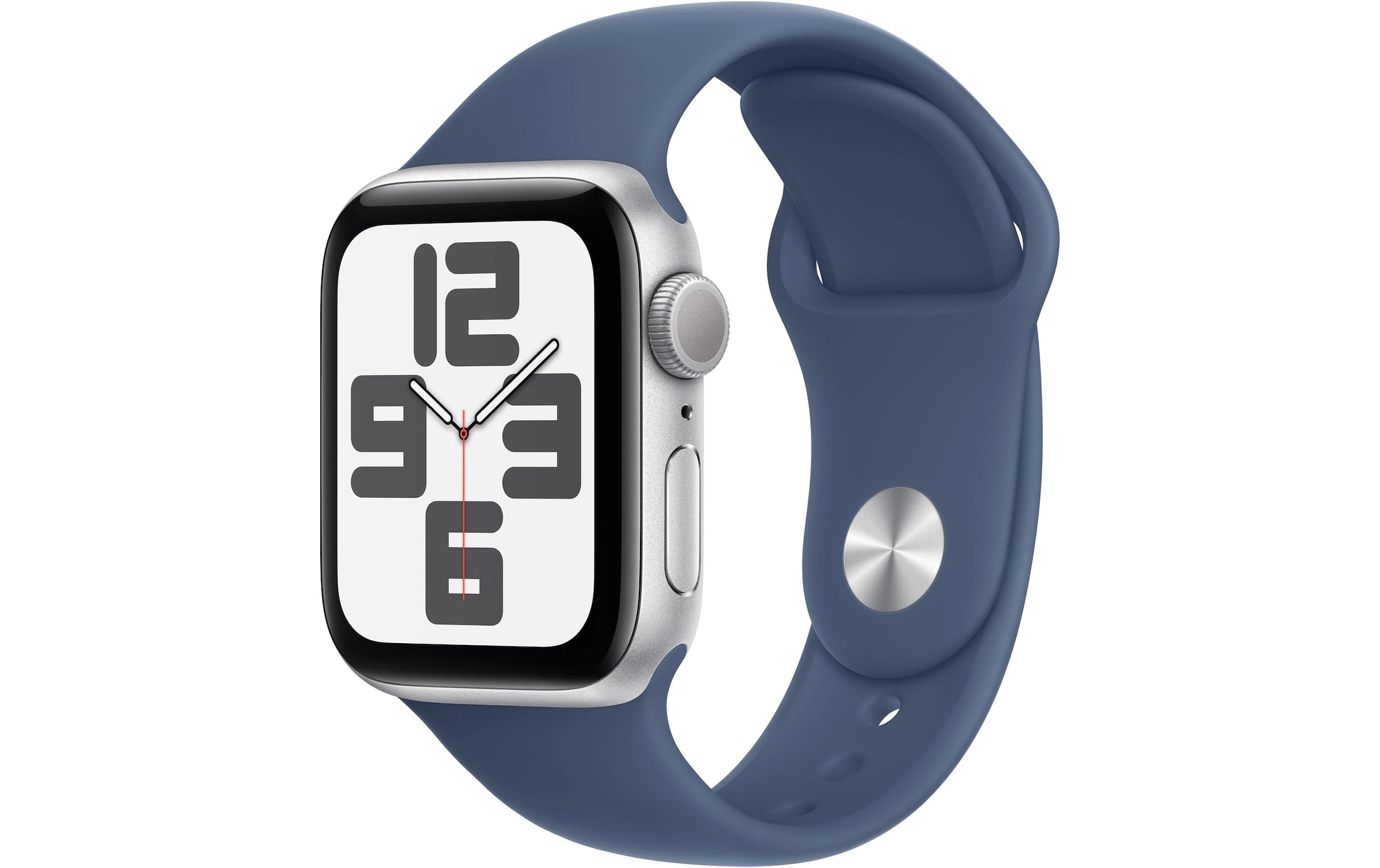 Apple Watch SE (2024), 40 mm, GPS, Sport Band M/L, Silberfarben