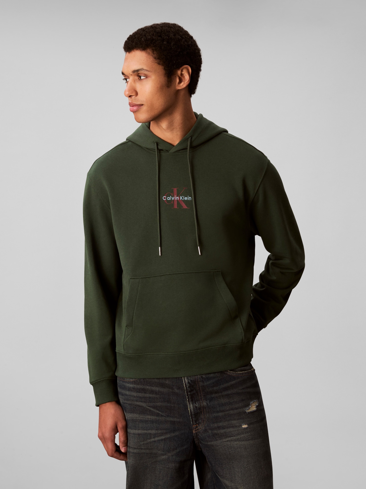 Calvin Klein Jeans Sweatshirt »LS EU 350TERRY MICRO MONOLOGO HO«, Kapuze, regular fit