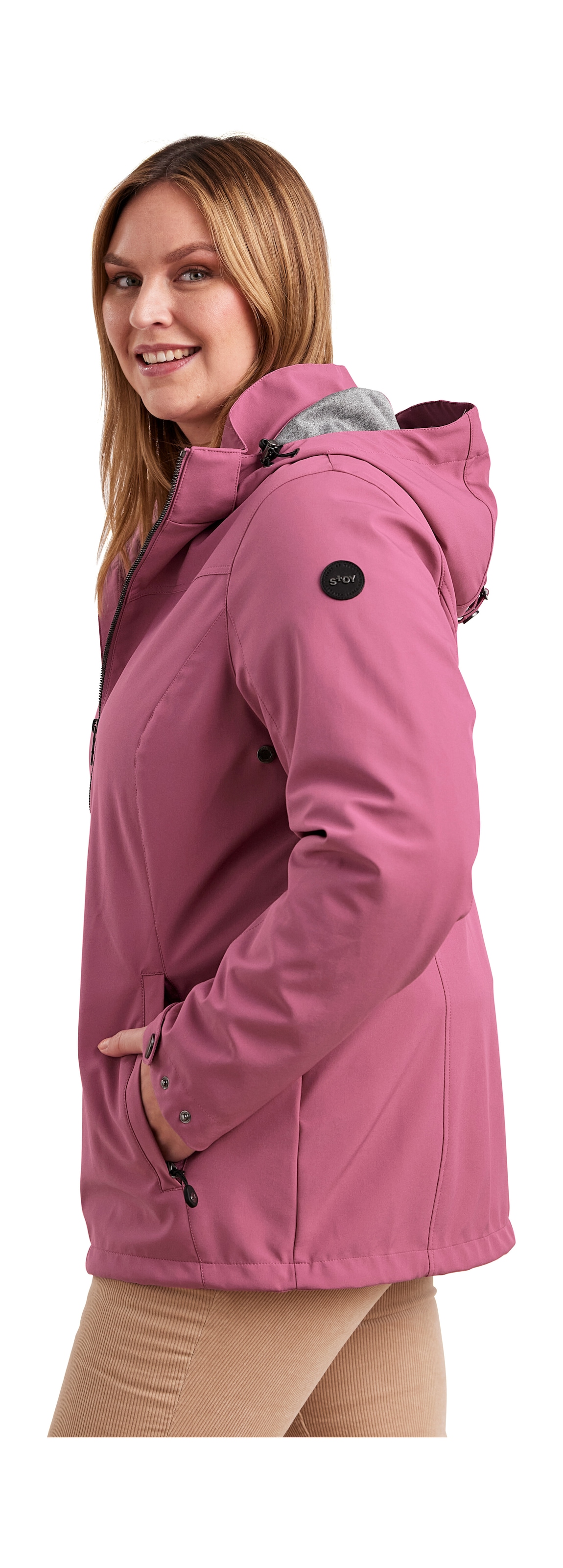 STOY Softshelljacke »STS 1 WMN SFTSHLL JCKT«, Damen Softshelljacke: wasserabweisend, winddicht, atmungsaktiv