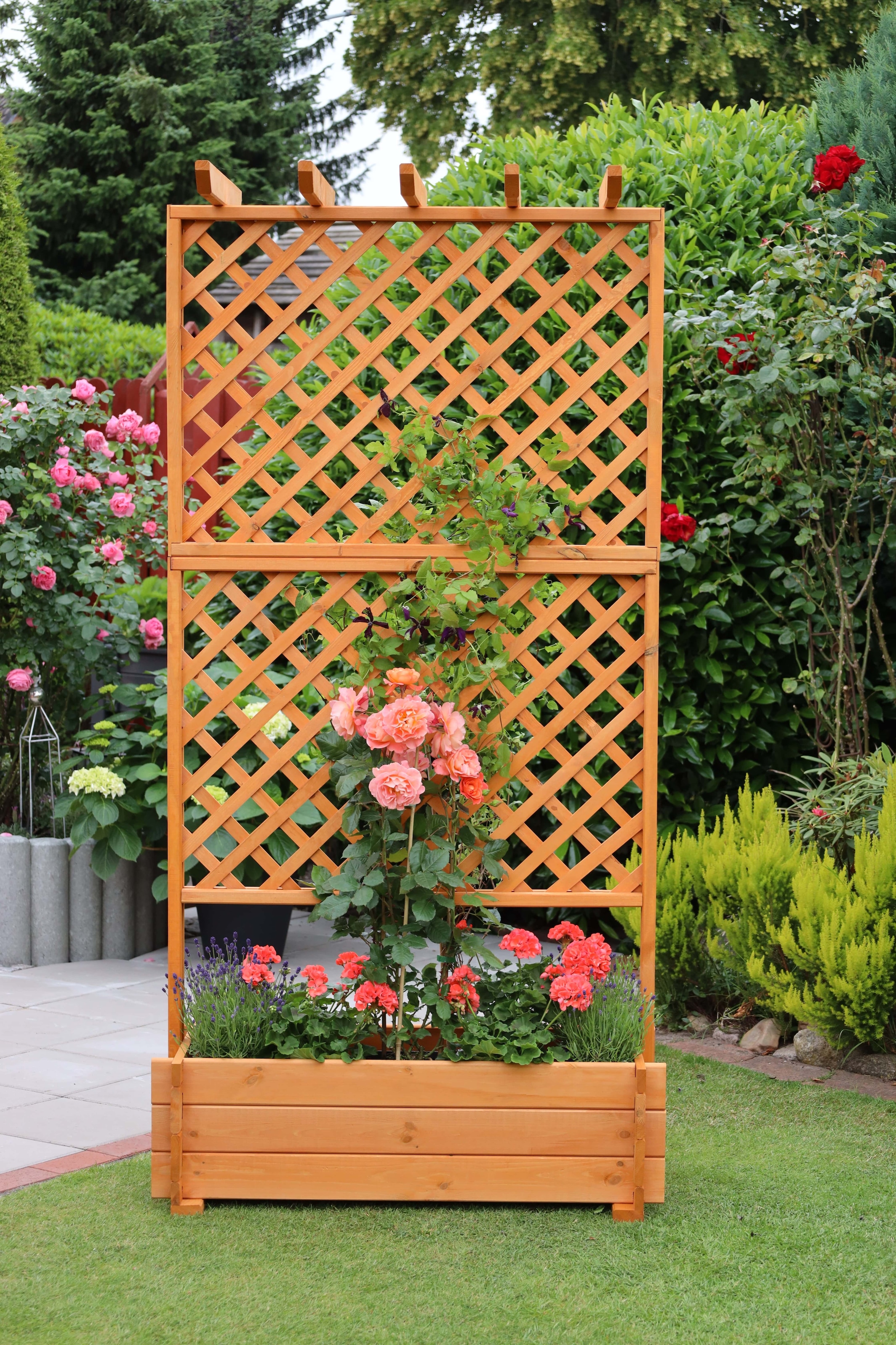 promadino Spalier, Pergola mit Pflanzkasten, BxTxH: 102x65x200 cm