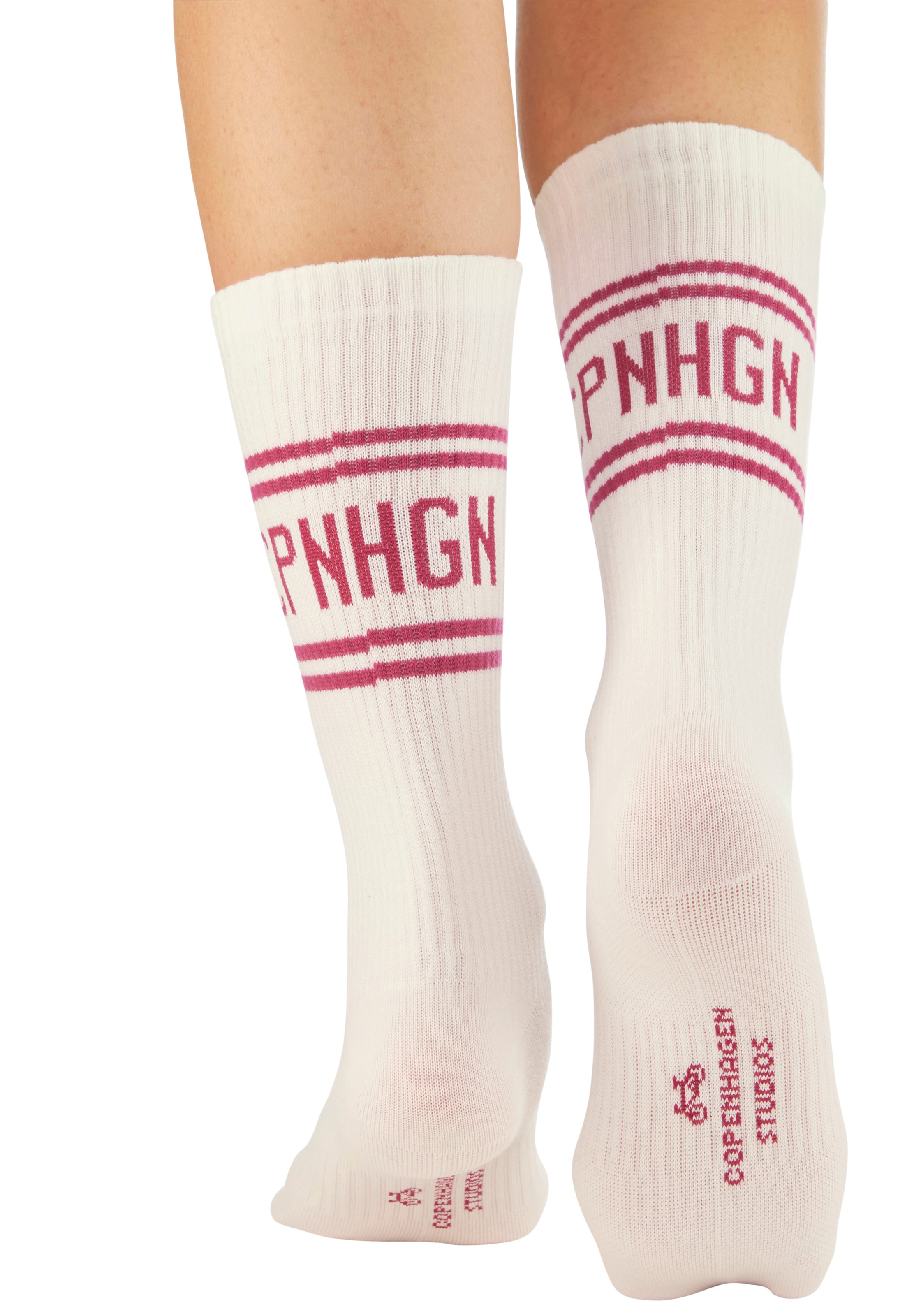 Copenhagen Studios Langsocken, (Packung, 2 Paar), mit Pikeé-Struktur unter der Sohle