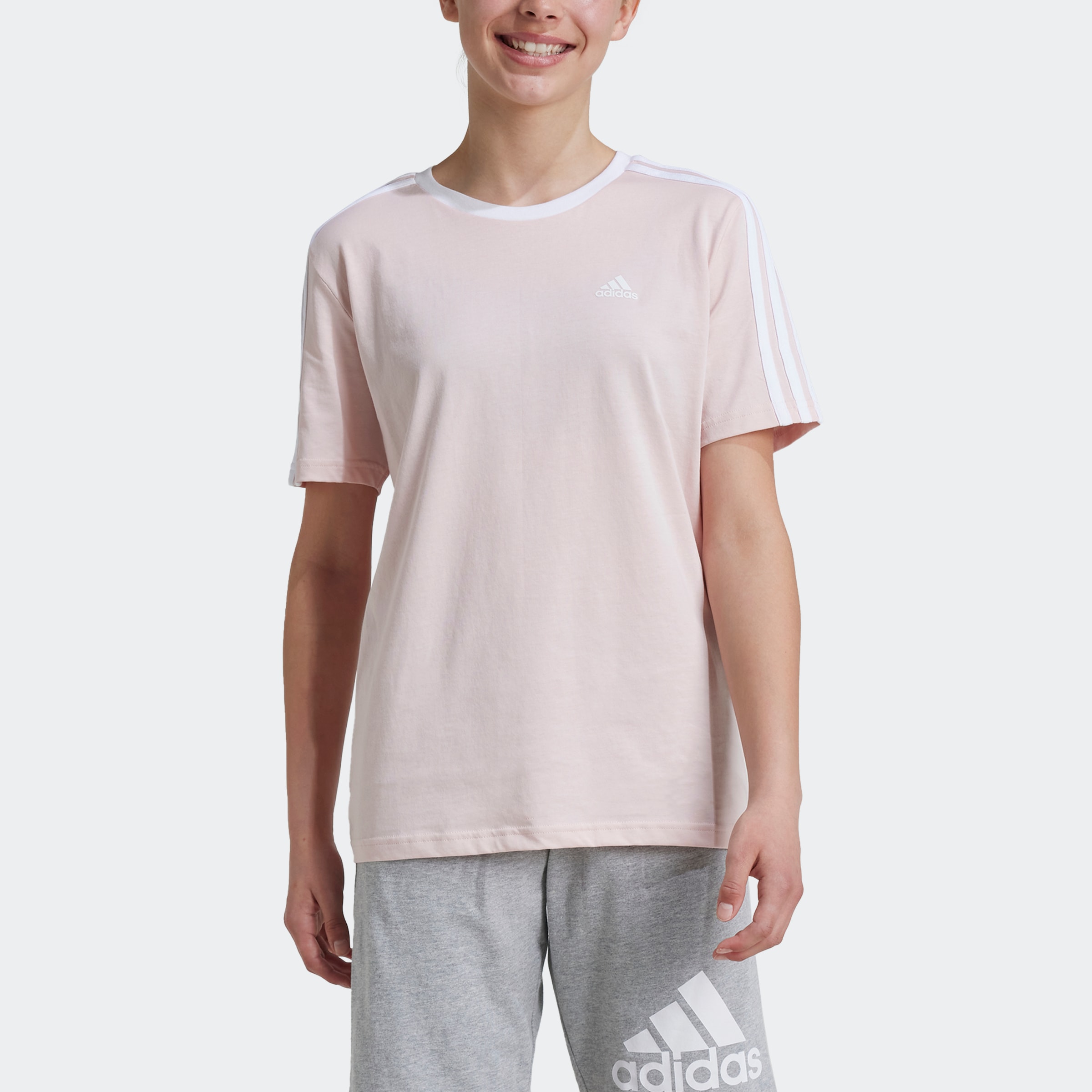 adidas Sportswear T-Shirt »ESSENTIALS 3-STREIFEN COTTON LOOSE FIT BOYFRIEND«