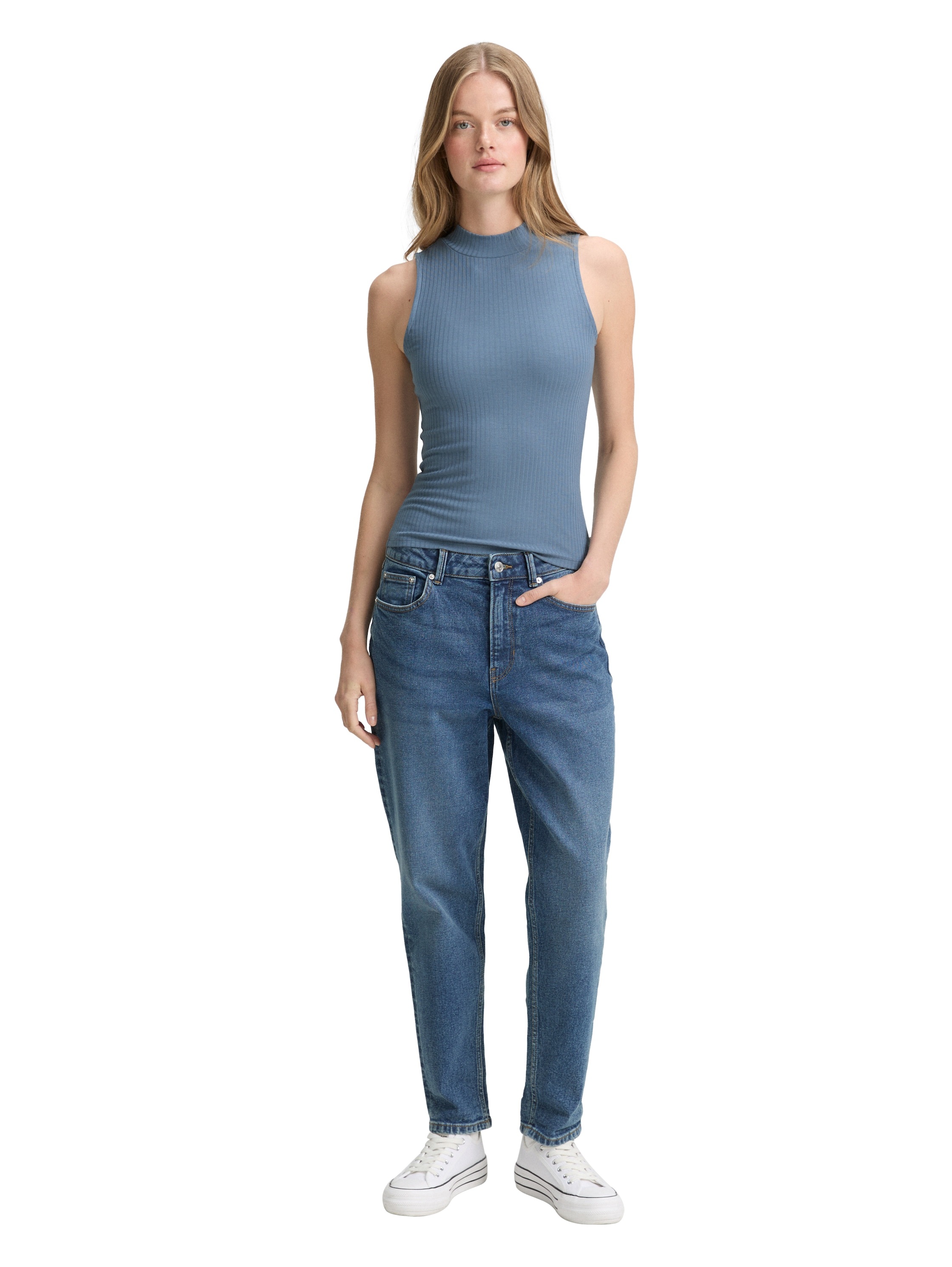 TOM TAILOR Denim T-Shirt, mit Rippstruktur