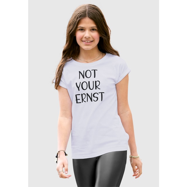 ✵ KIDSWORLD T-Shirt | mit legere »NOT günstig YOUR kleinem Ärmelaufschlag Jelmoli-Versand Form ERNST«, bestellen