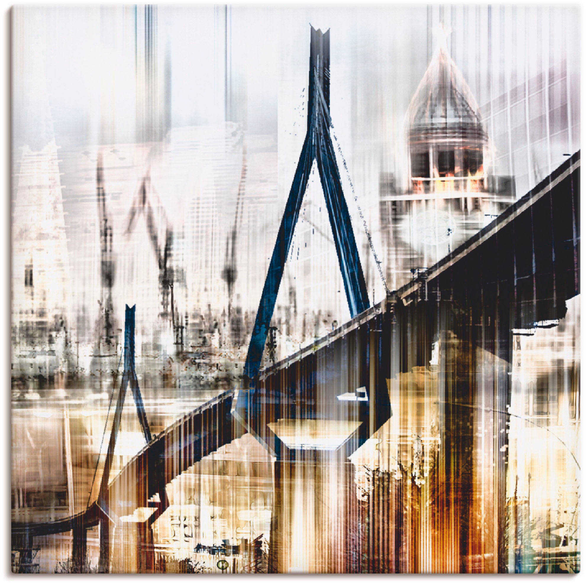 Artland Wandbild »Hamburg Skyline Collage III«, Deutschland, (1 St.), als Leinwandbild, Wandaufkleber in verschied. Grössen