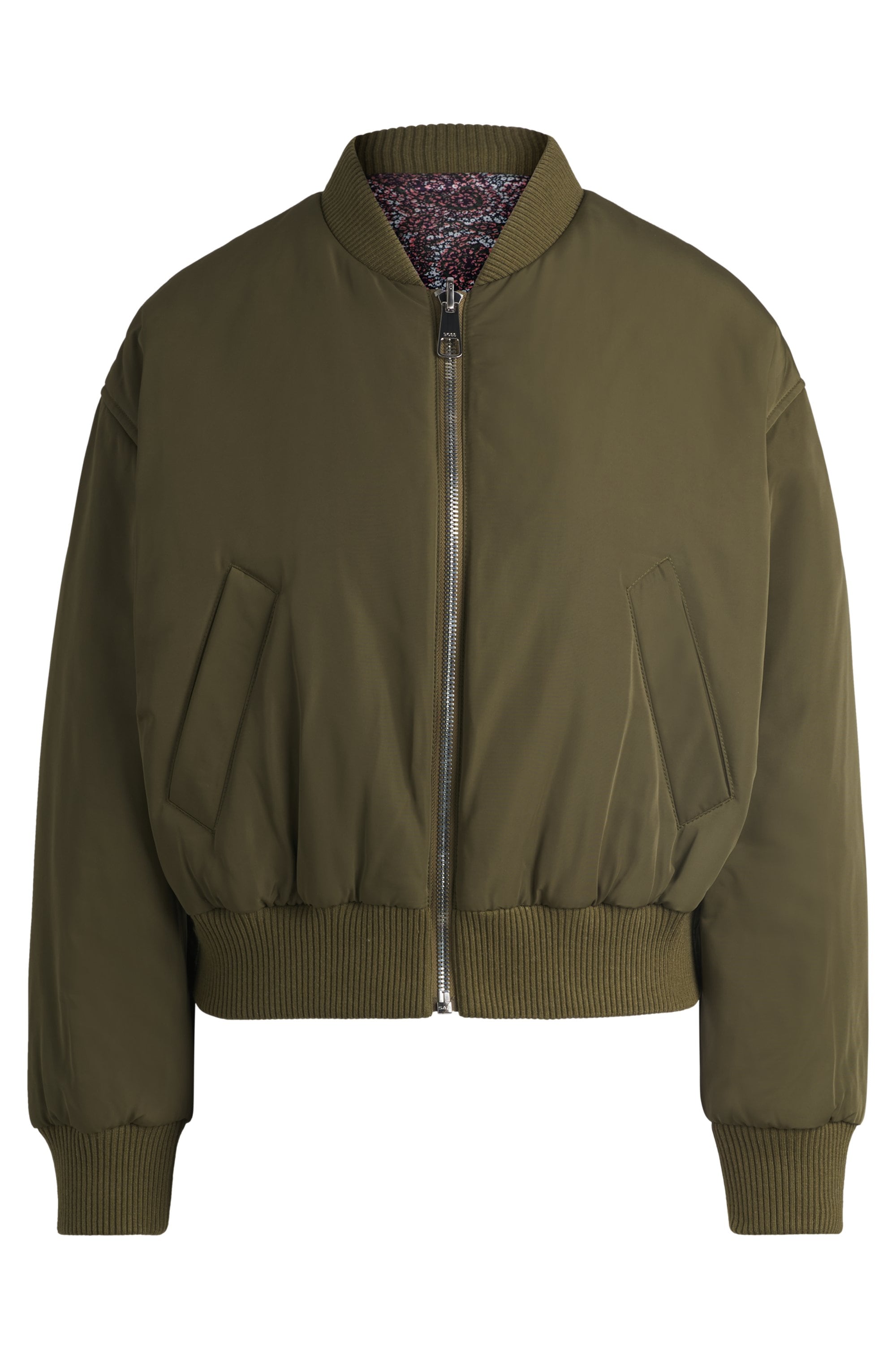 BOSS ORANGE Wendejacke »Pikomba Premium Damenmode«, mit BOSS Logo-Badge, Blouson Bomberjacke 2 in 1 Jacke