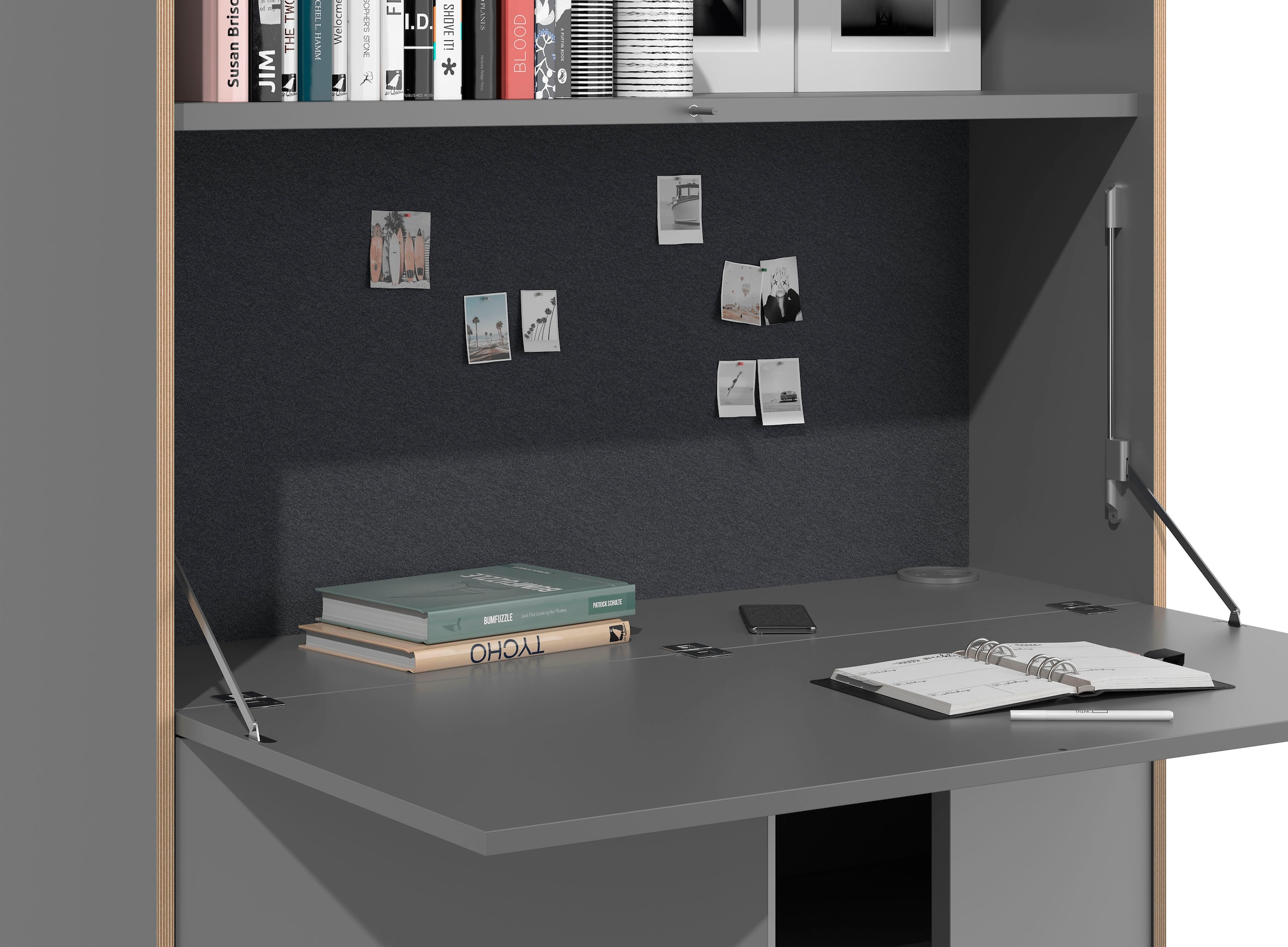 Müller SMALL LIVING Sekretär »FLAI Home-Office gross«, drei Rückwände: Melamin, magnetisch oder mit 6mm dickem Bulletin Board
