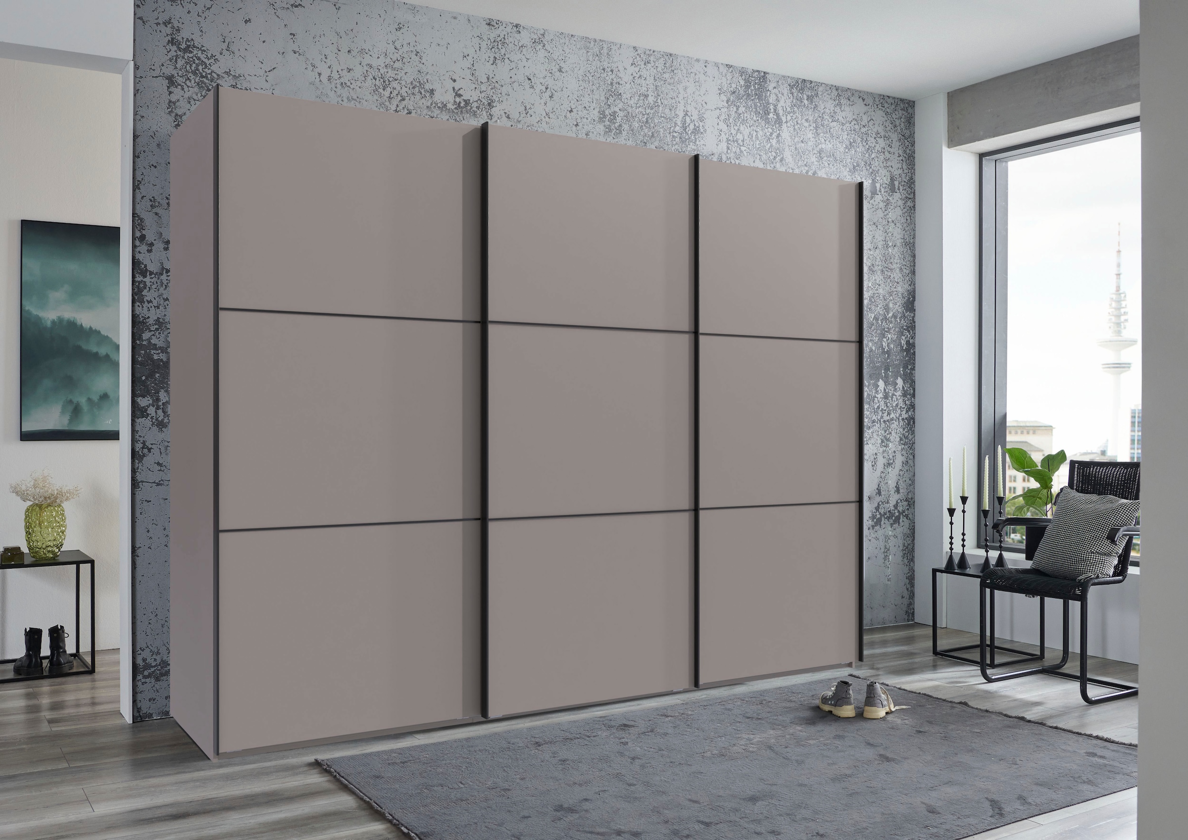 Wimex Kleiderschrank »Indiana by fresh to go, wahlweise mit oder ohne Spiegel«, (INKLUSIVE Innenausstattung und Selbsteinzug für die Türen), grosse Breiten250 oder 300cm, mit oder ohne Glasfront, Made in Germany