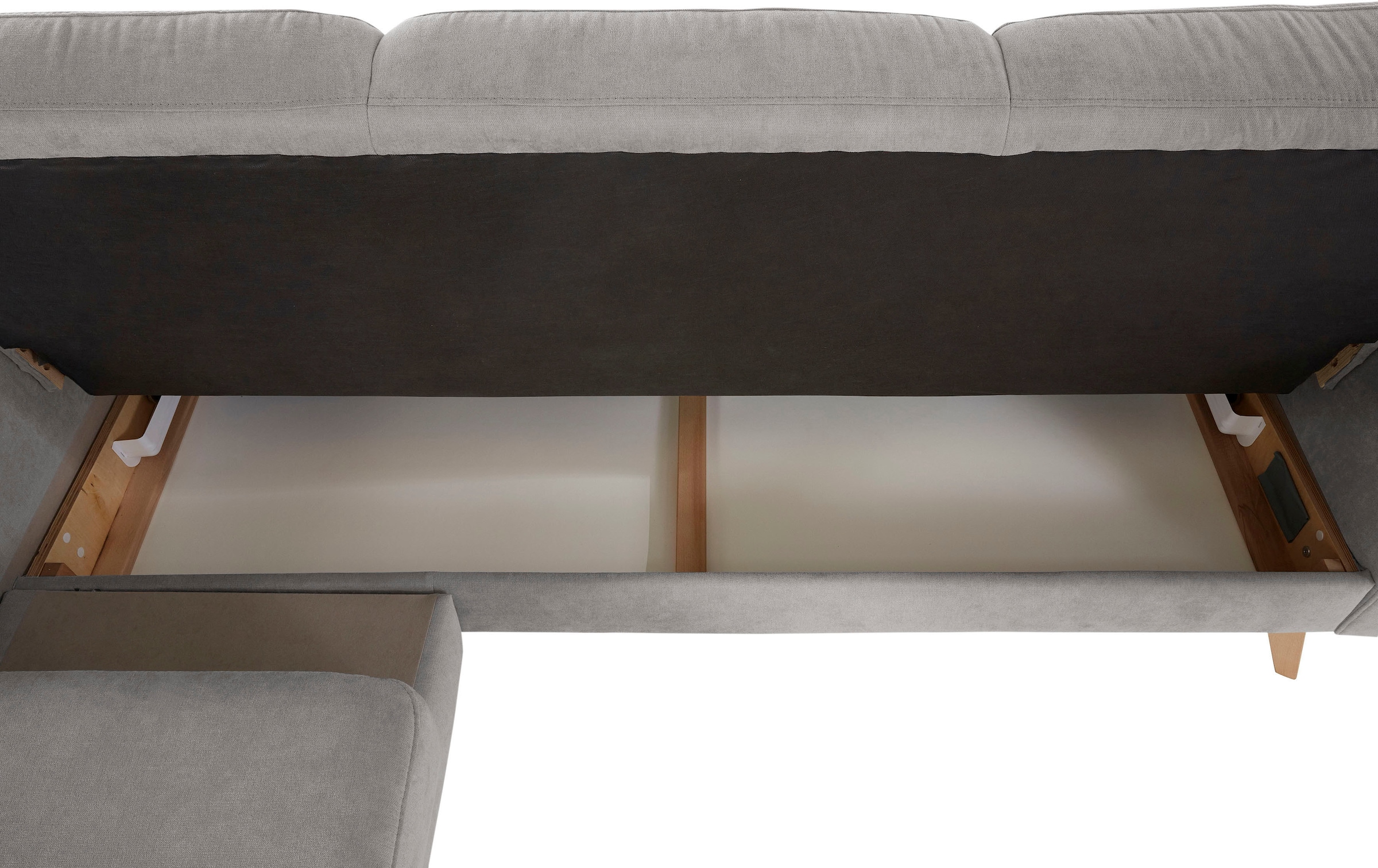 exxpo - sofa fashion Ecksofa »Nappa, kompakt und komfortabel, bequem, zeitloses Design, L-Form«, tolle Detailverarbeitung, inkl. Bettfunktion und Bettkasten