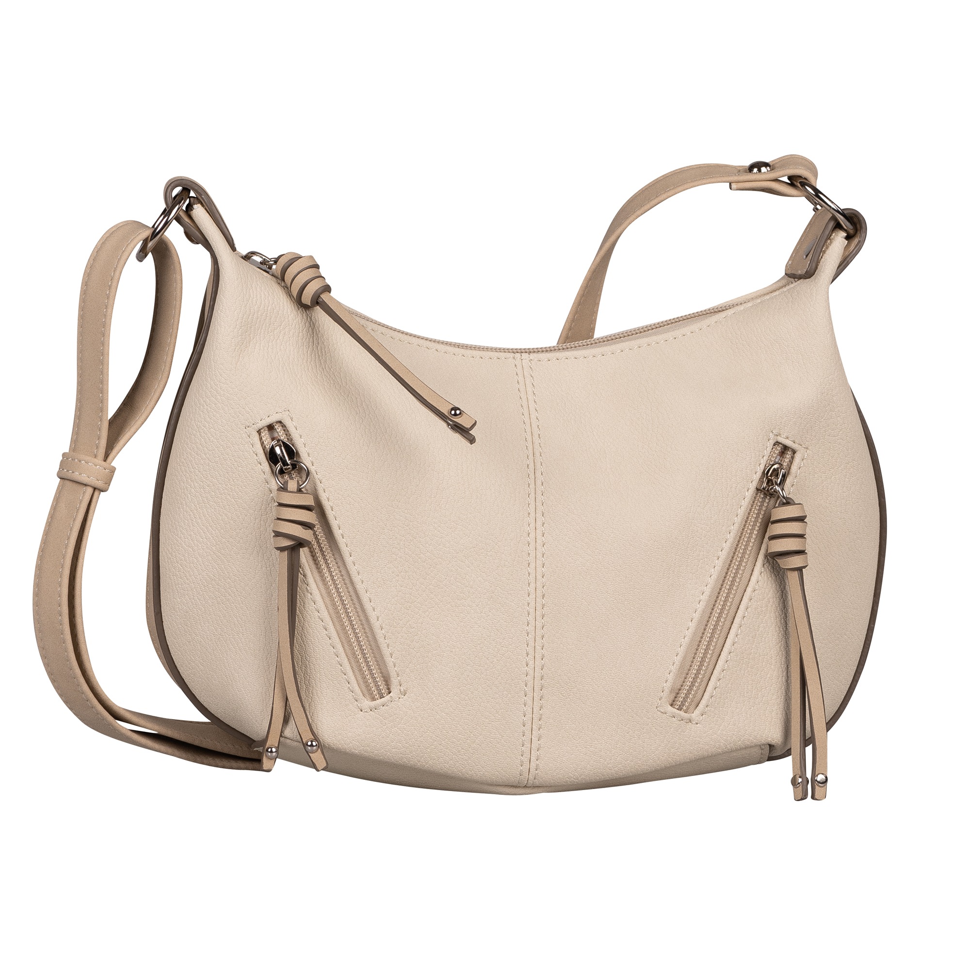 Tom Tailor, Unisex, TOM TAILOR »Caia« aus weich genarbtem Nubukleder-Imitat, praktisch und multifunktional, weiß, B/H/T: 25cm x 21cm x 9,5cm, 