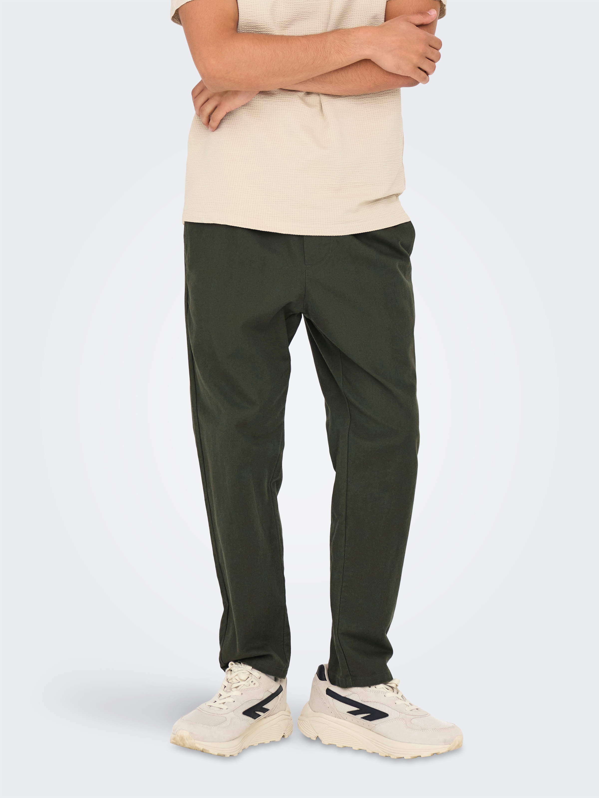 ONLY & SONS Stoffhose »ONSLINUS CROP 0007 COT LIN PNT NOOS«, mit Leinen