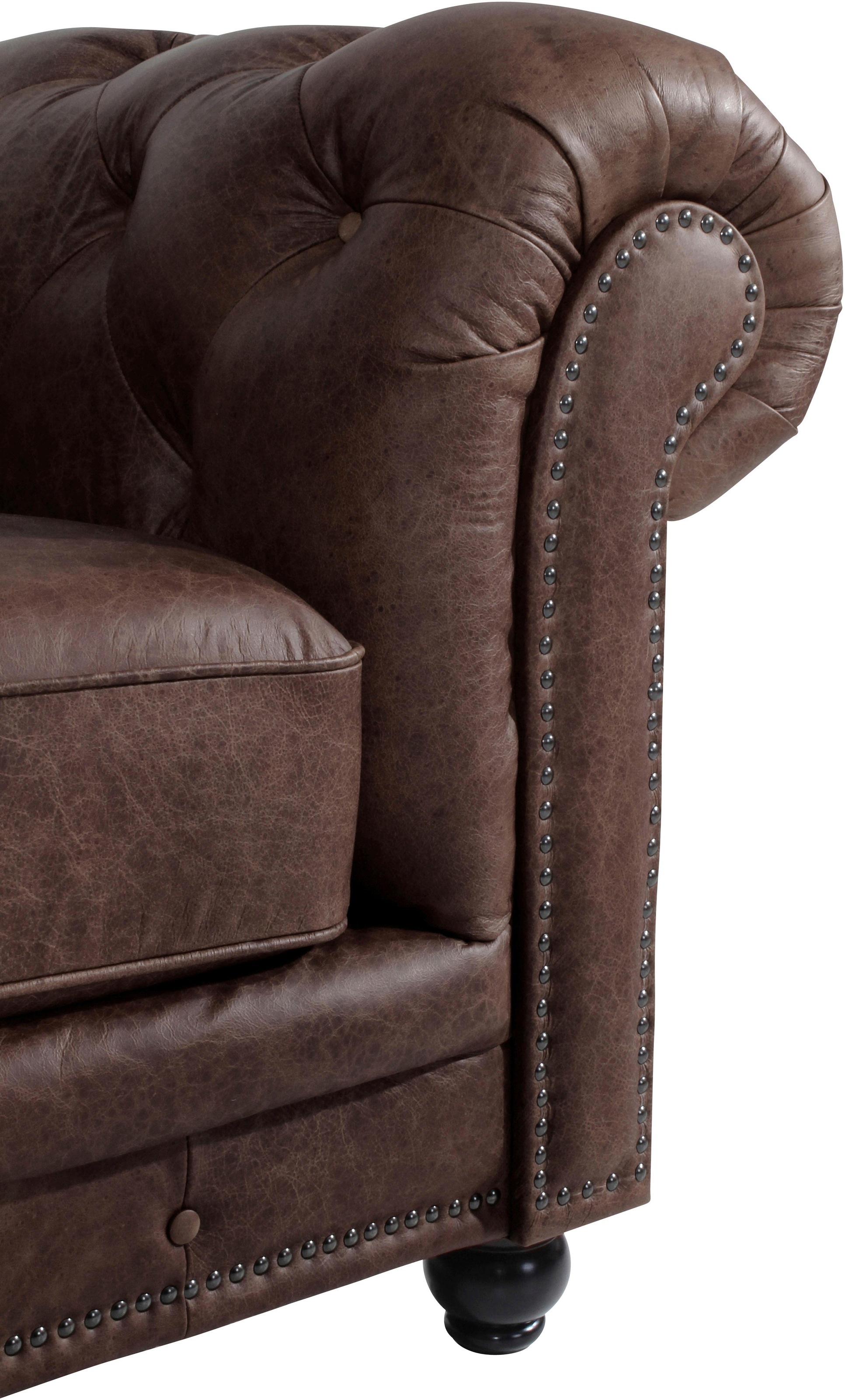 Max Winzer® Chesterfield-Sessel »Old England, Loungesessel, bequem, mit tollen Details«, Ledersessel mit Knopfheftung & Ziernägeln