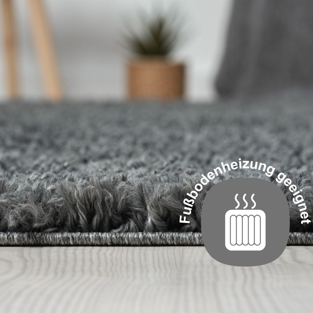 Myflair Möbel & Accessoires Hochflor-Läufer »My Shaggy«, rechteckig, 37 mm Höhe, Shaggy, Uni Farben, leicht glänzend, Microfaser, extra flauschig