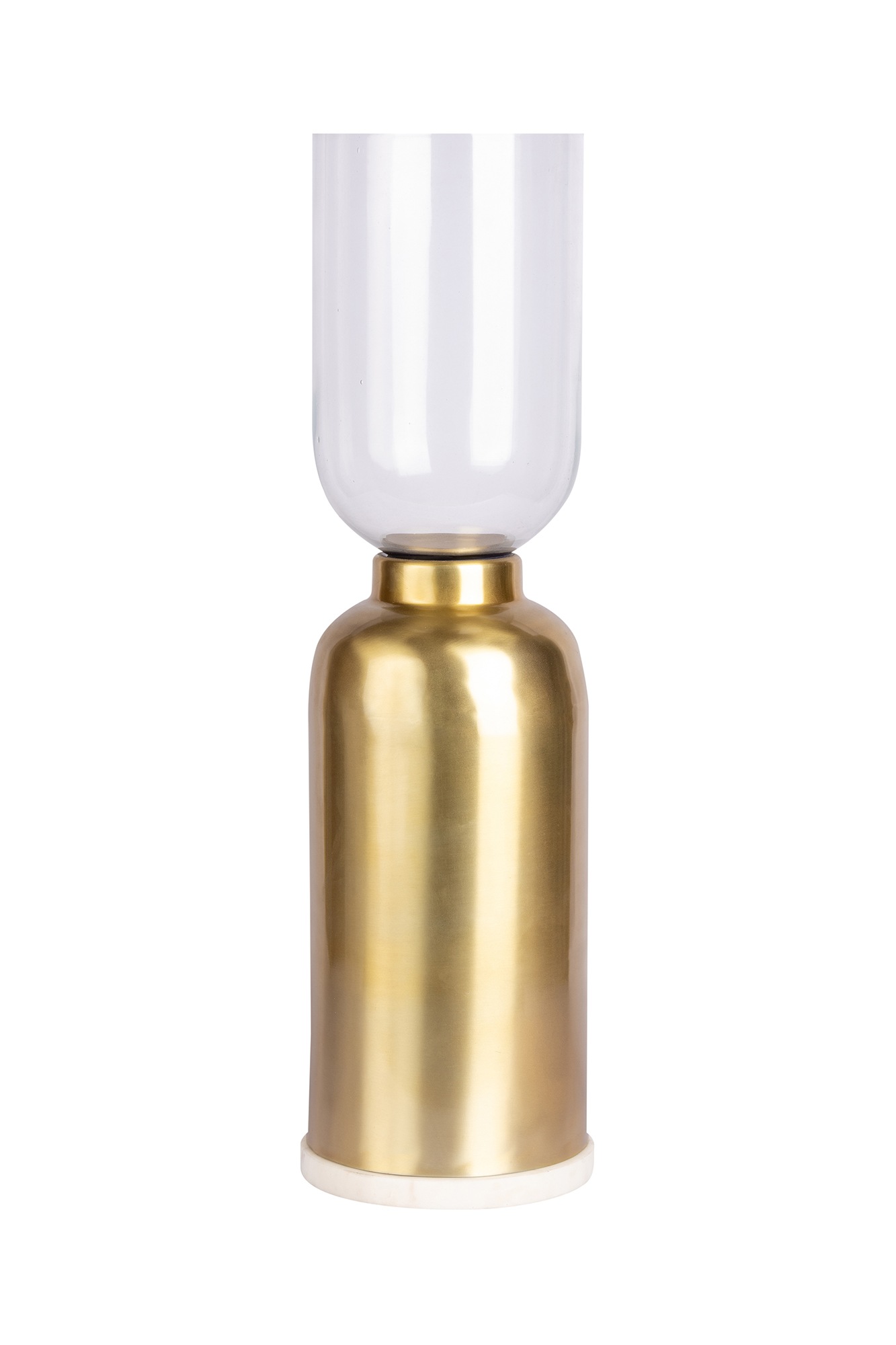 Kayoom Kerzenhalter "Bodenkerzenhalter Shanti 125" Bodenkerzenhalter aus Metall, Marmor-Sockel, Windlicht aus Glas