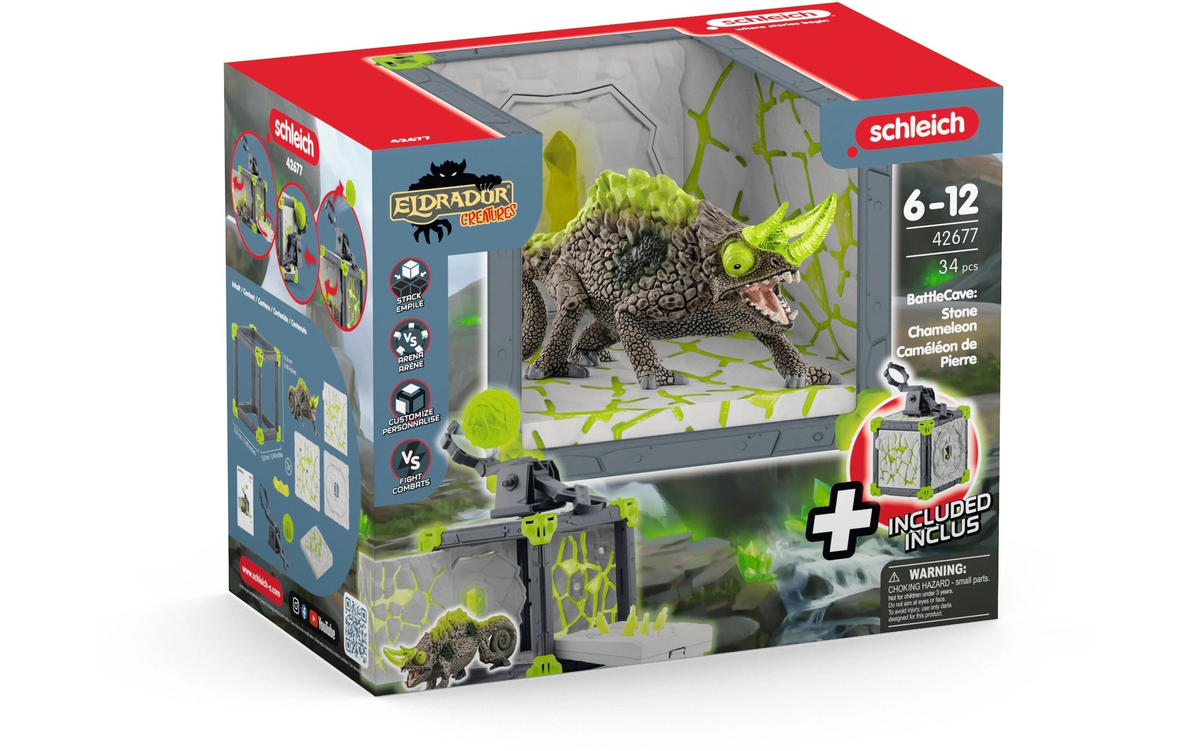 Schleich® Spielfigur »BattleCave Steinchamäleons«
