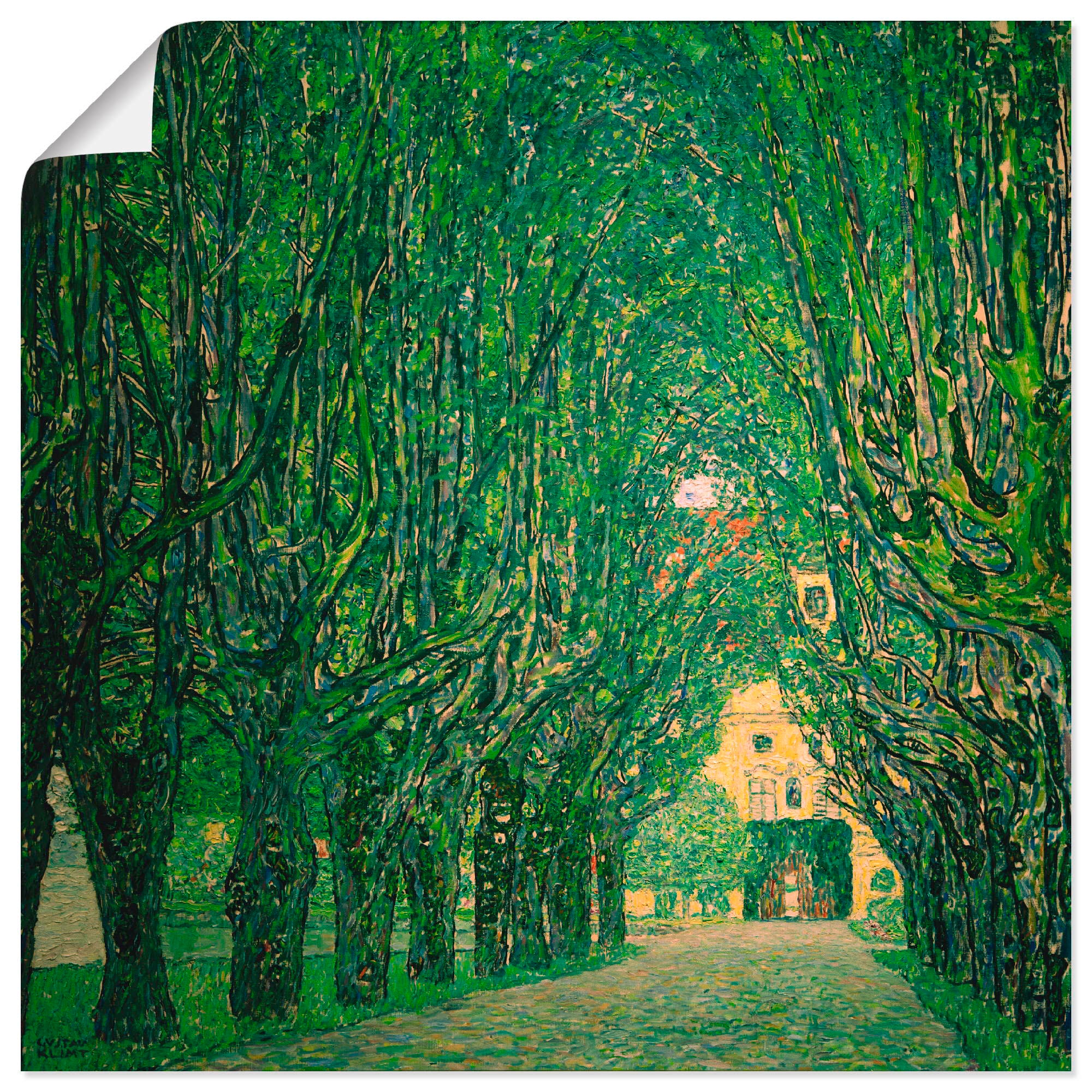 Artland Kunstdruck »Allee im Park von Schloss Kammer«, Wiesen & Bäume, (1 St.), als Leinwandbild, Wandaufkleber oder Poster in versch. Grössen