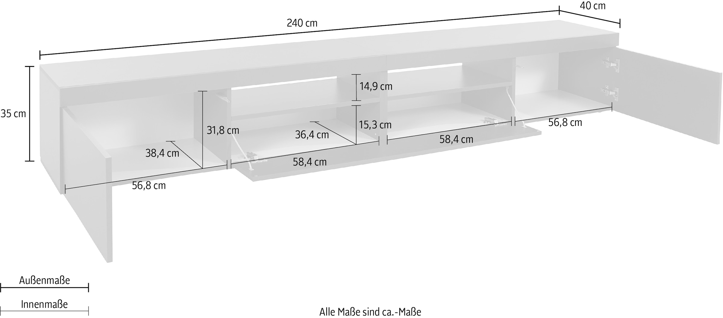 INOSIGN Lowboard »Essential«, 240 cm