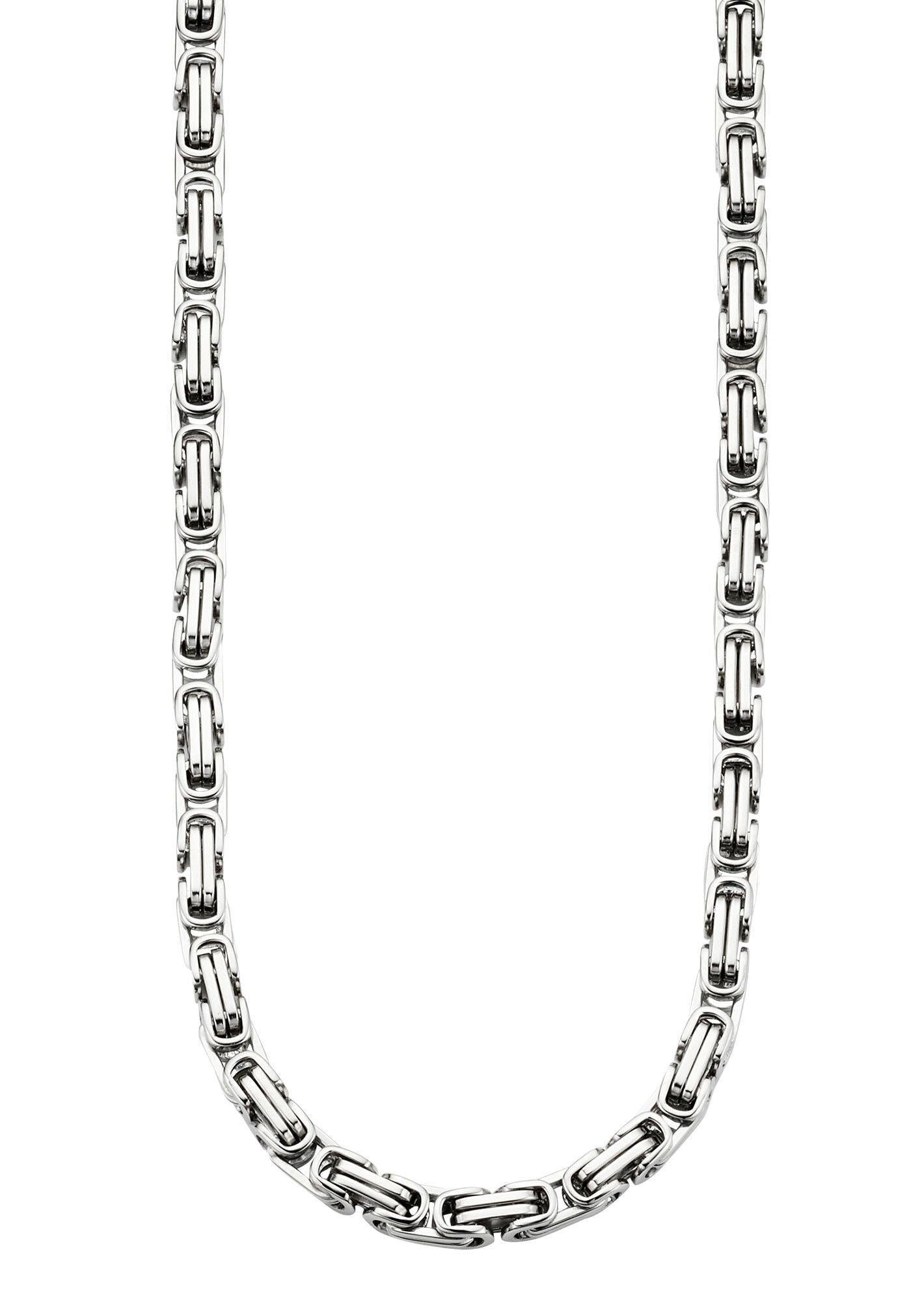 Bruno Banani Edelstahlkette »Schmuck Geschenk Halskette Königskette 4-Kant-Optik Silberfarben«