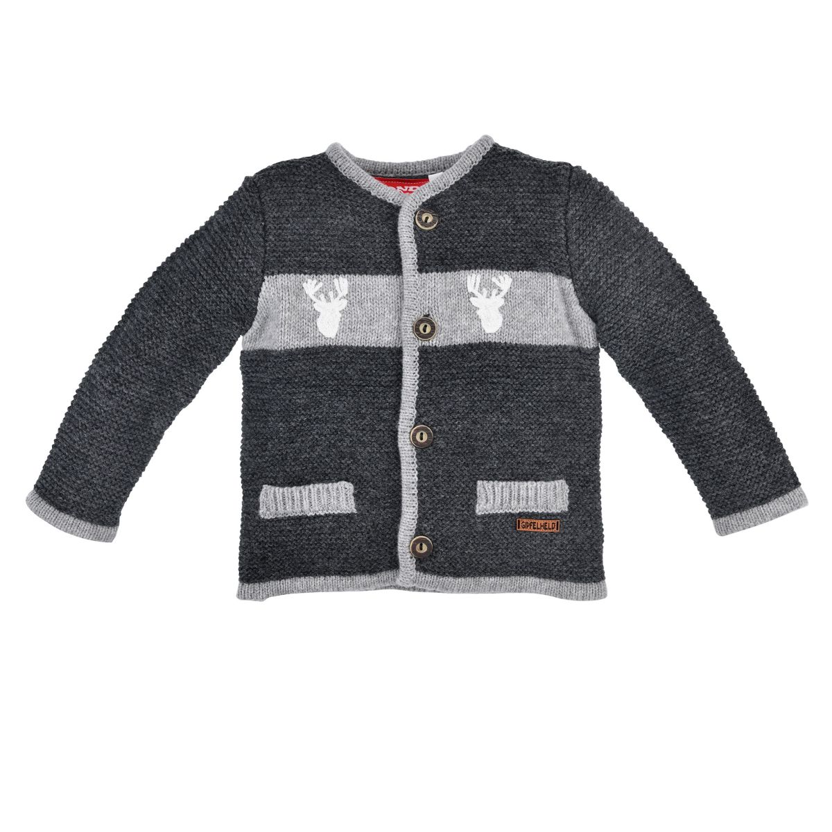 Trachtenstrickjacke, Kinder, mit Knöpfen in Hornoptik