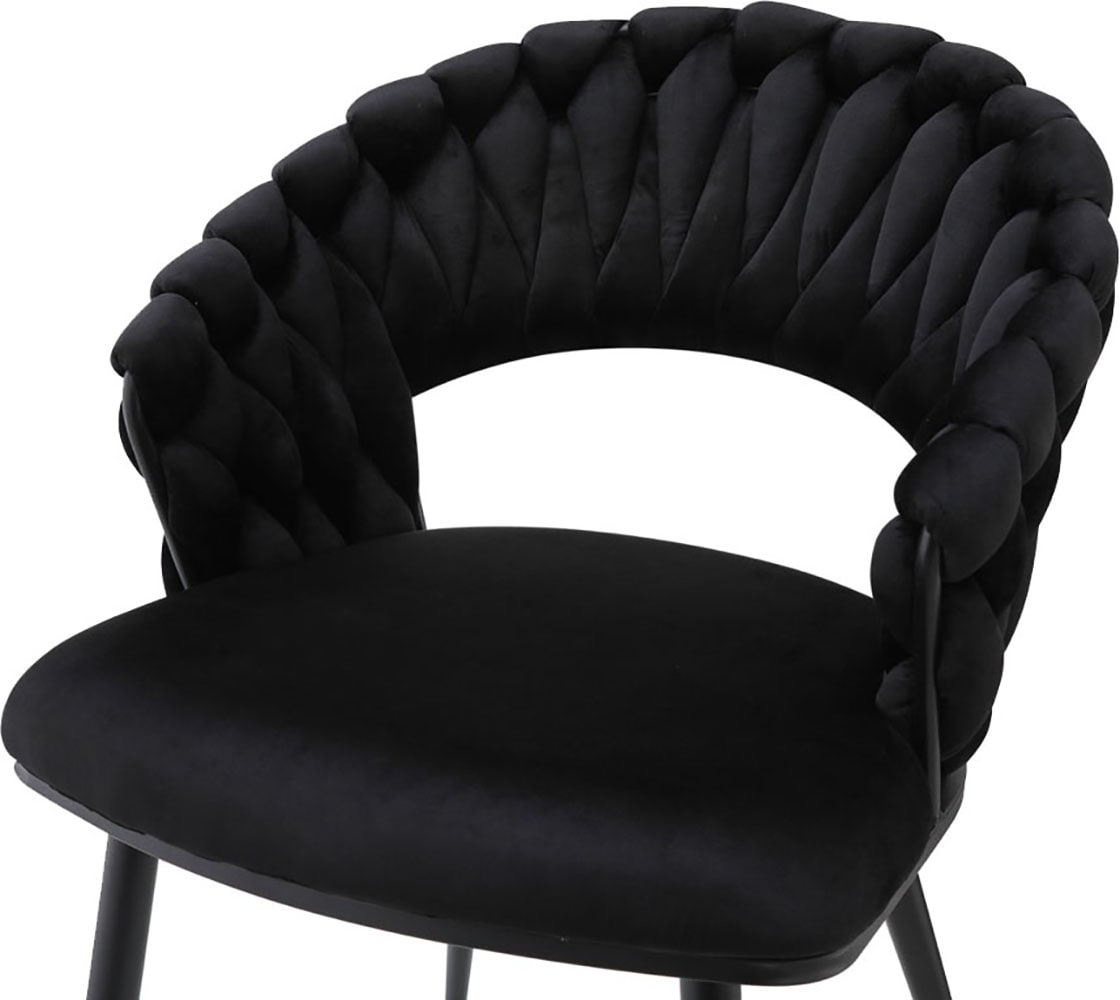 Kayoom Polsterstuhl »Stuhl Finesse 125 2er-Set, TOPSELLER! Flechtverarbeitung am Rücken«, (Set), 2 St., 2-er Set, angesagter Flechtoptik, bequem und stabil