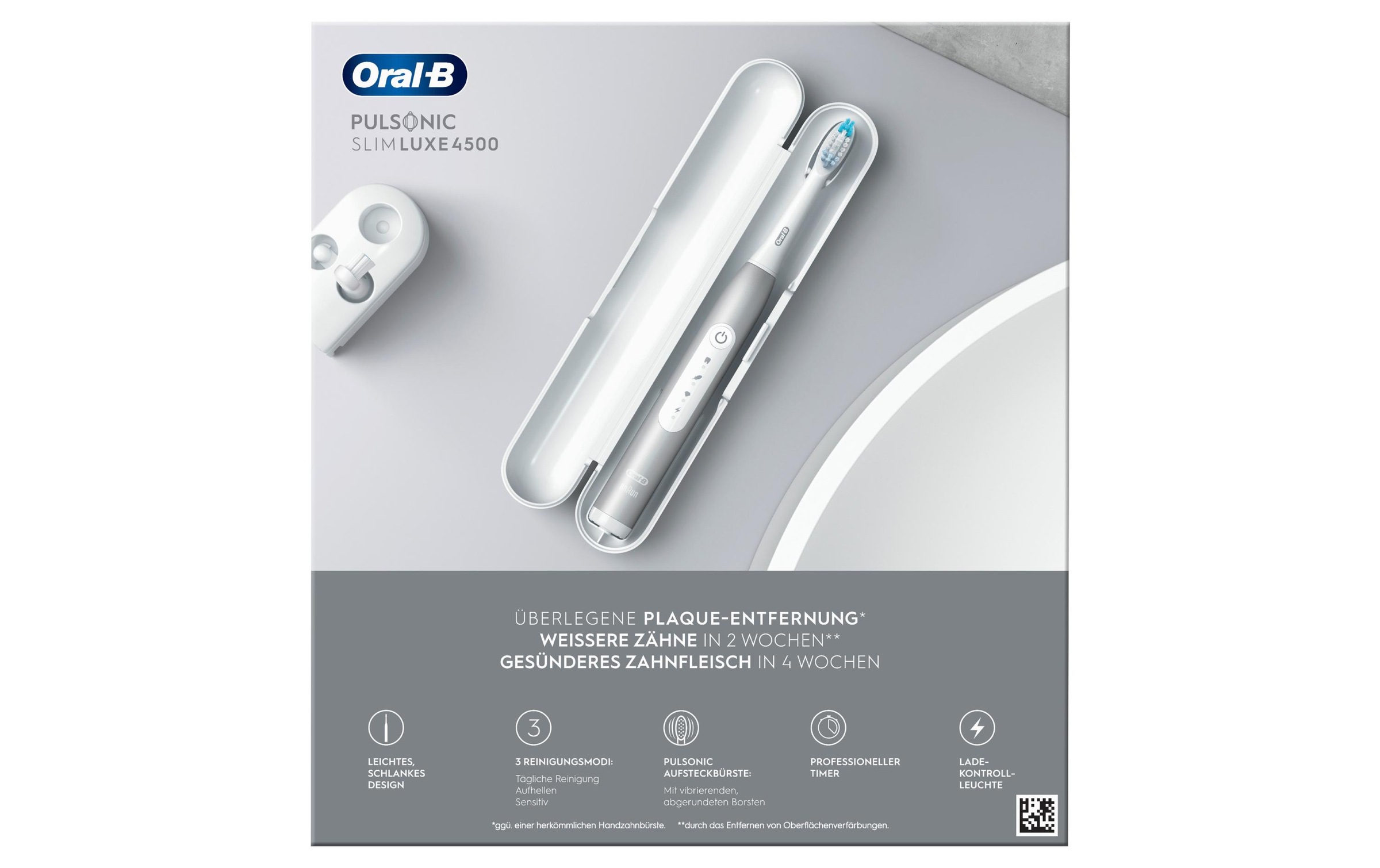 Oral-B Schallzahnbürste »Luxe 4500 Platin«, 1 St. Aufsteckbürsten