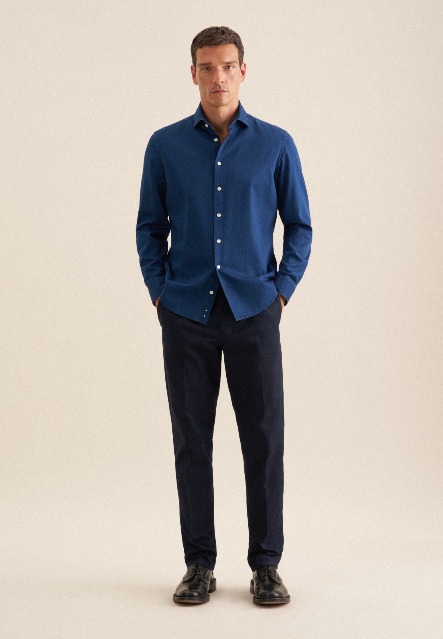 seidensticker Businesshemd, Slim 1/1 Kentkragen Denim