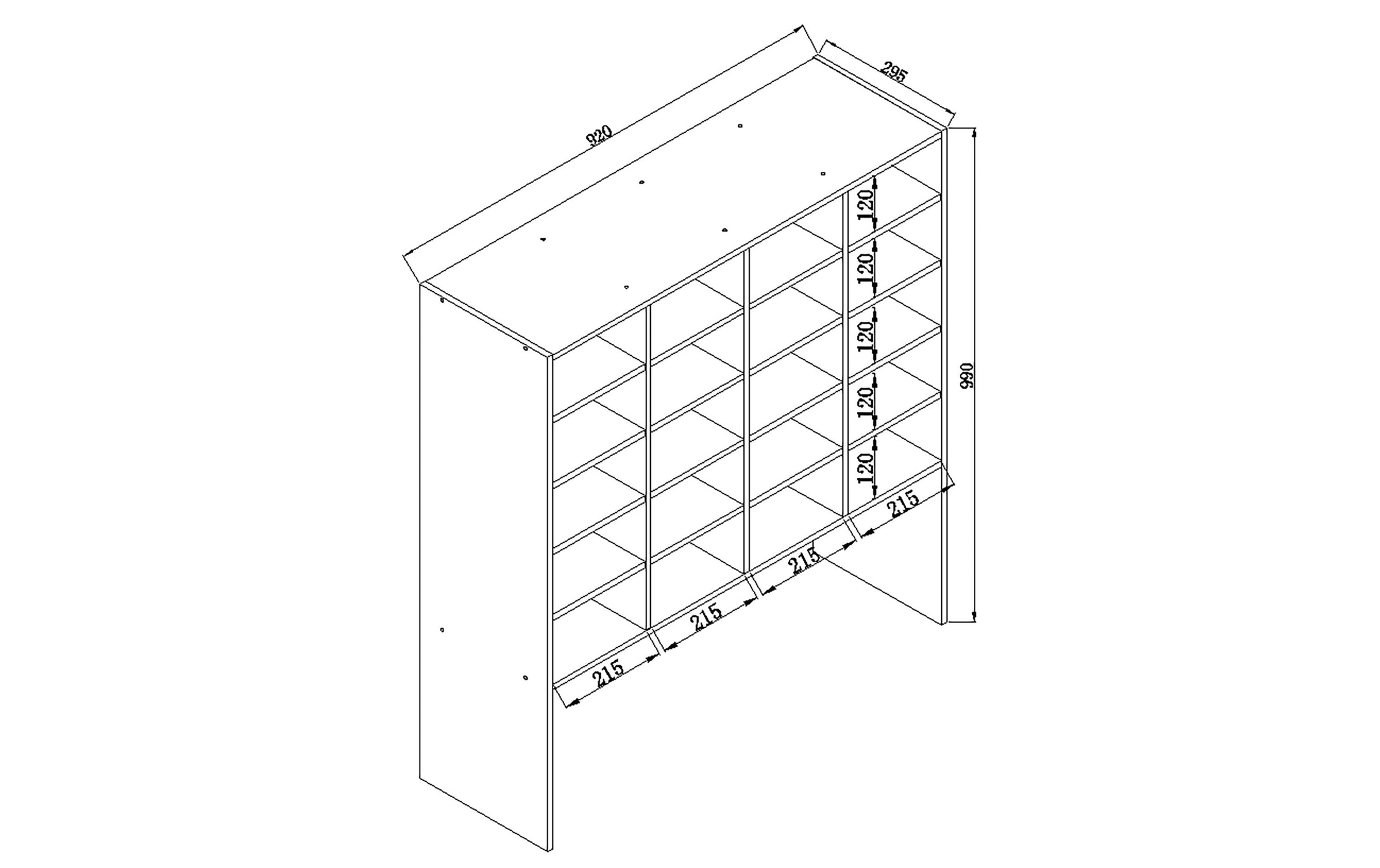 VCM Schuhschrank "Hinsol XL 92 x 99 cm"