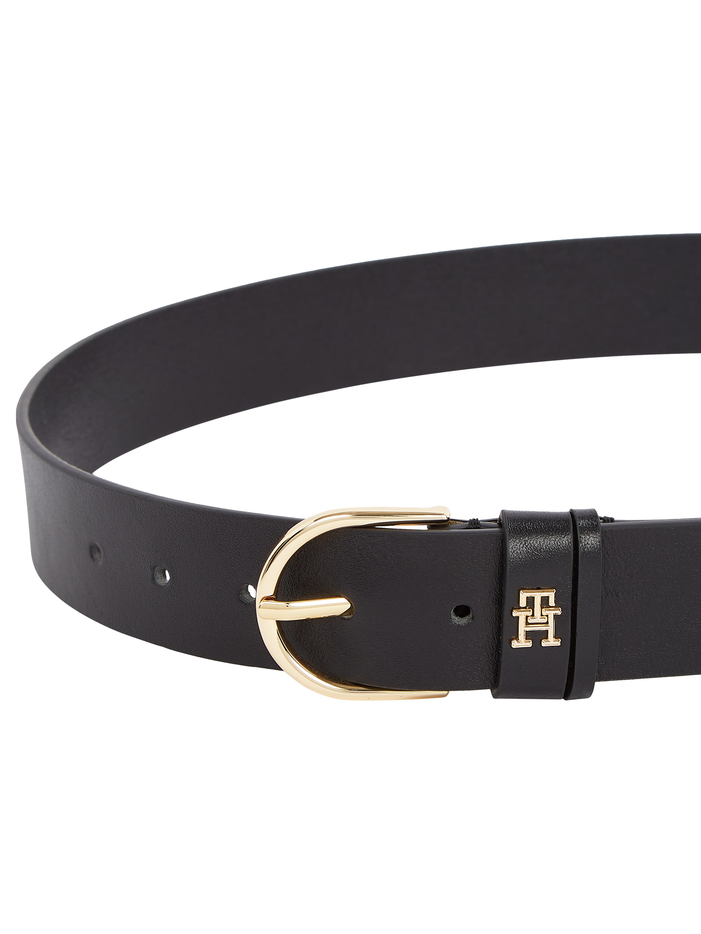 Tommy Hilfiger Ledergürtel »ESSENTIAL EFFORTLESS 3.5«, Ovale Einfachdornschliesse, Logoemblem