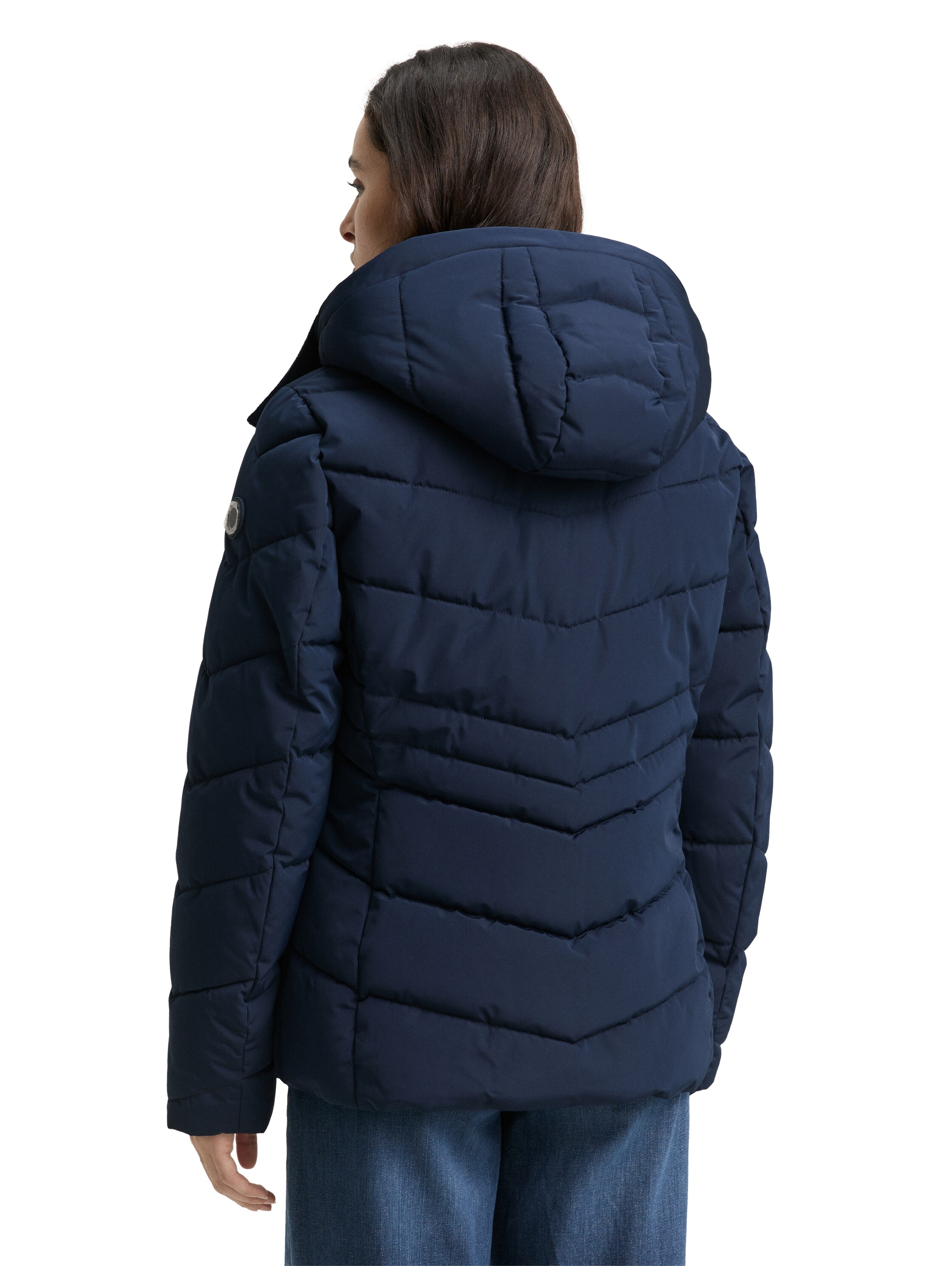 TOM TAILOR Steppjacke, mit Kapuze, mit Logo Stickerei
