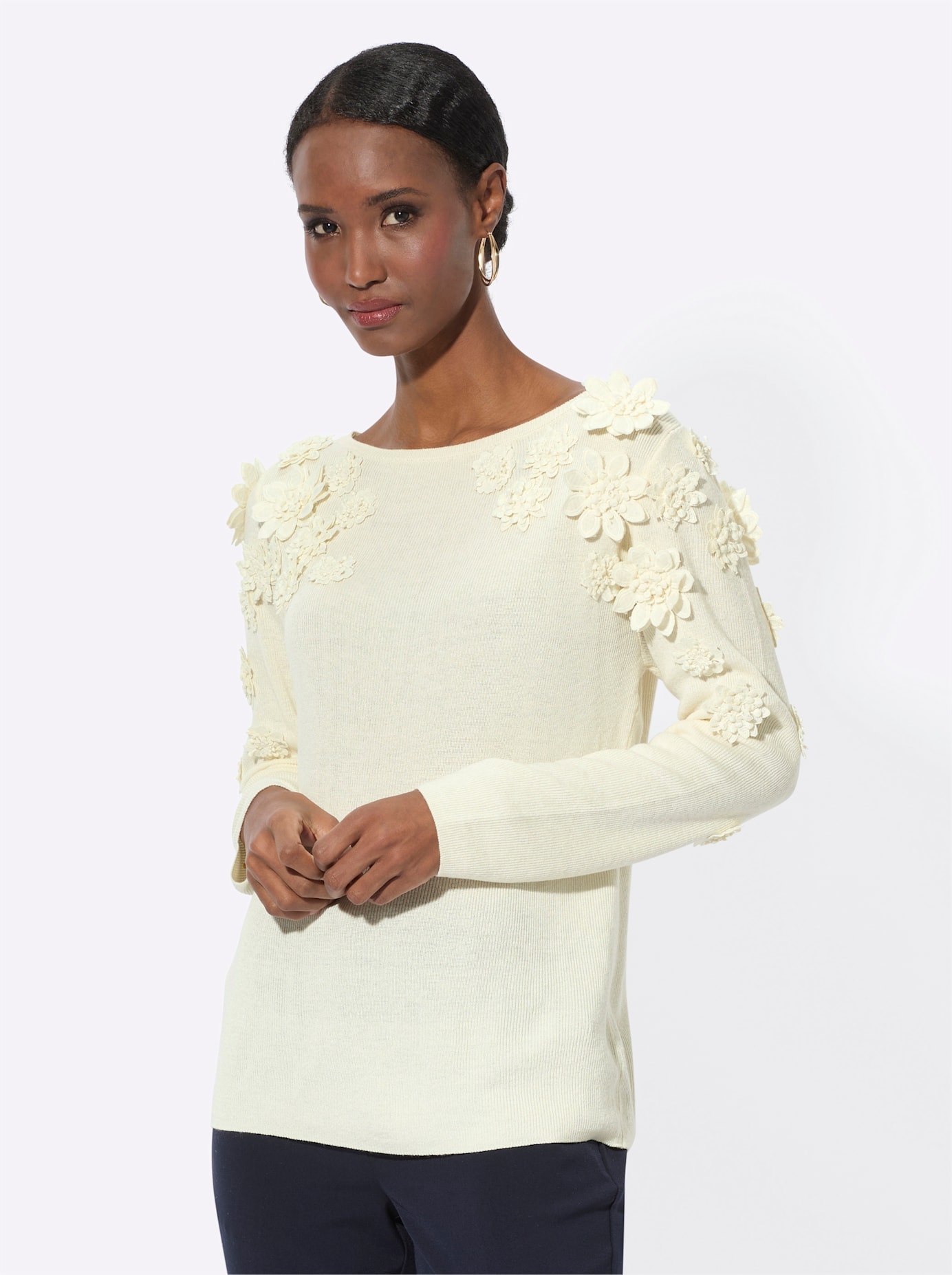 creation L Strickpullover »Woll-Viskose-Pullover«
