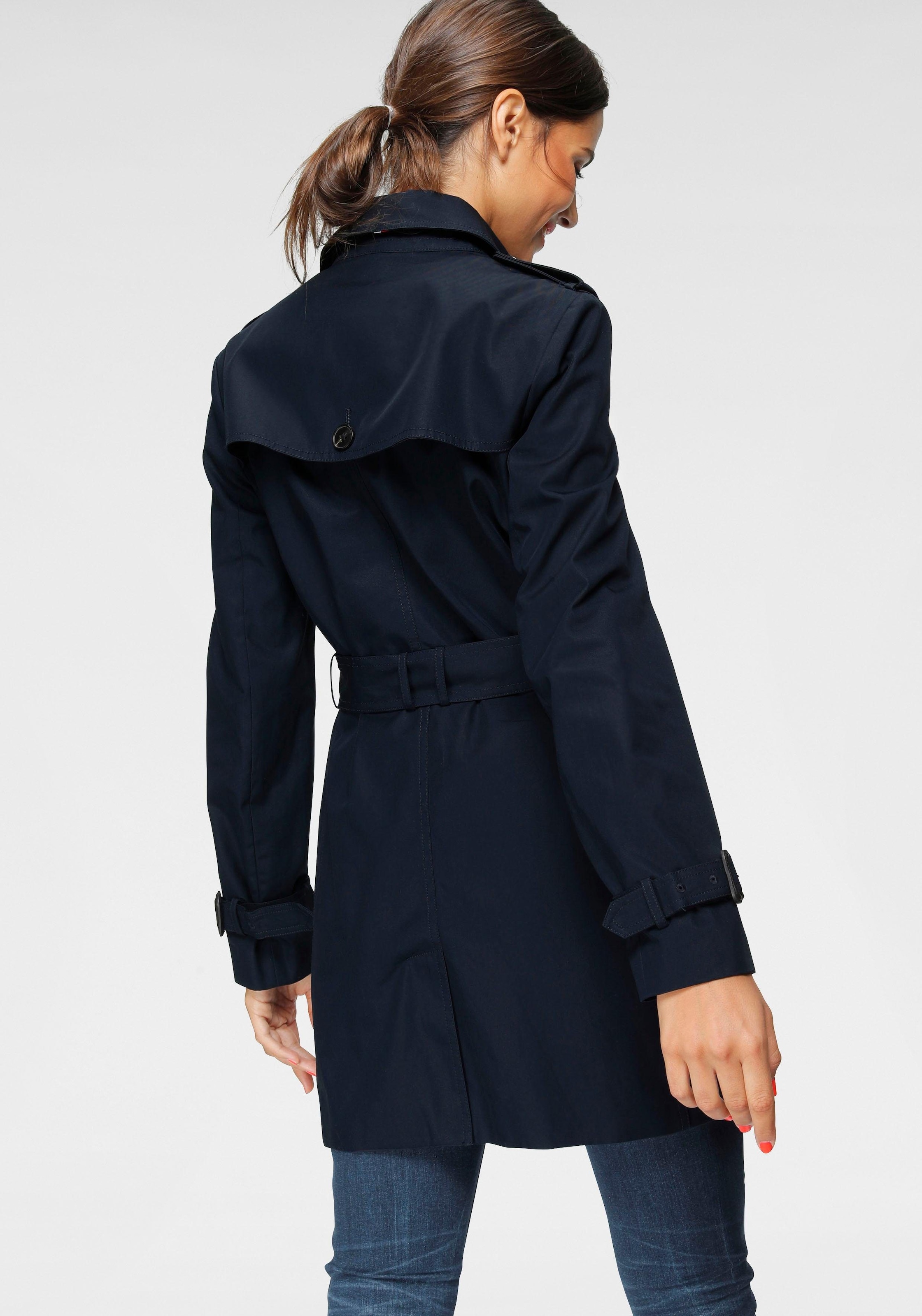 Tommy Hilfiger Langjacke »HERITAGE SINGLE BREASTED TRENCH«, mit den typischen Trenchdetails & Tommy Streifen als Gürtelschlaufe