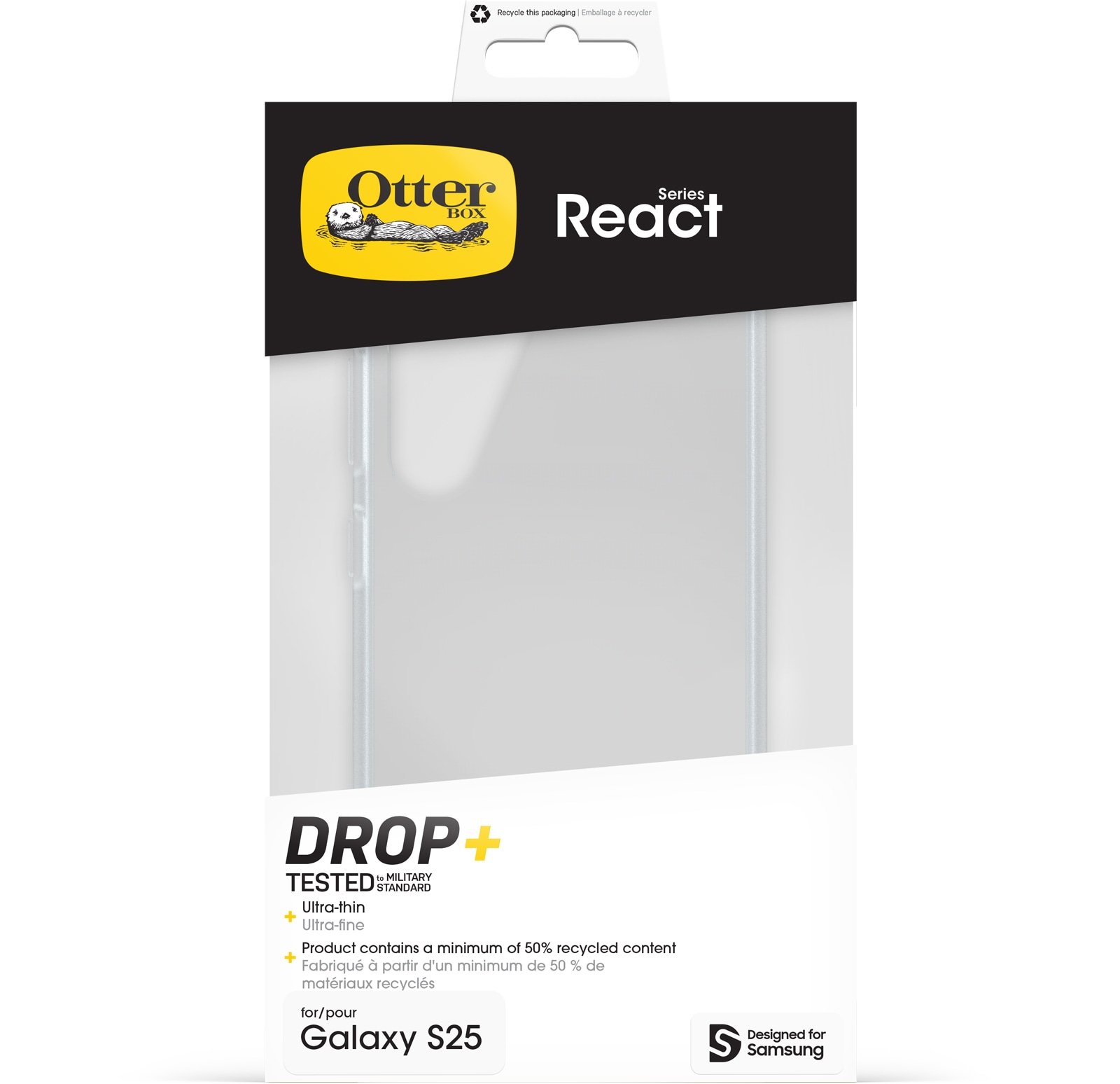 Otterbox Handyhülle »React für Samsung Galaxy S25«, Backcover, Schutzhülle, Handyschutzhülle, Case, Schutzcase, stossfest
