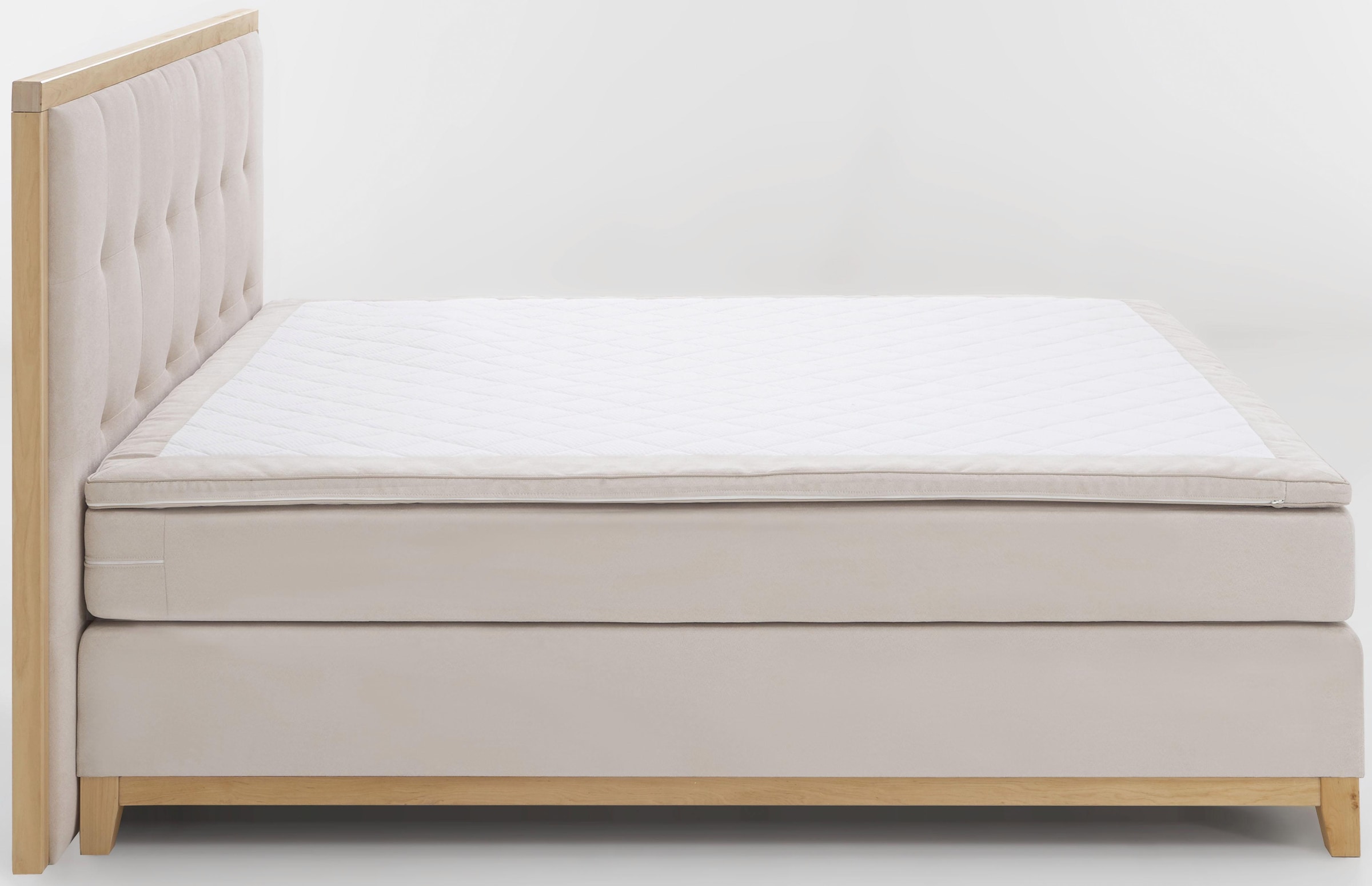 Home affaire Boxspringbett »Sonja«, mit Steppung im Kopfteil und Holzrahmen, inklusive Topper