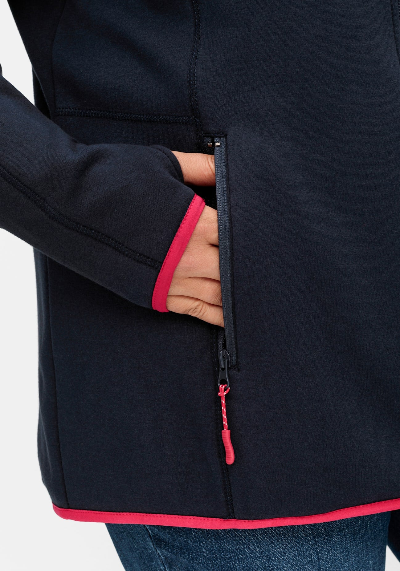 Sheego Fleecejacke, mit Kapuze