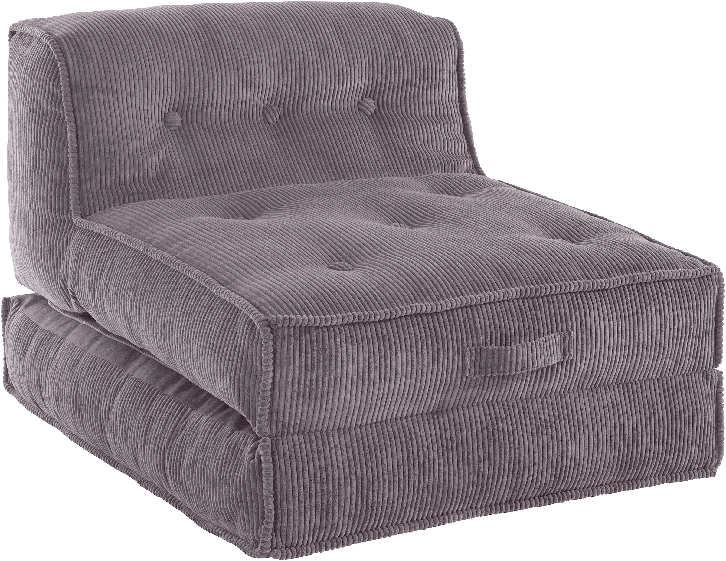 INOSIGN Sessel »Pia«, Loungesessel aus Cord, in 2 Grössen, Pouf-Funktion.