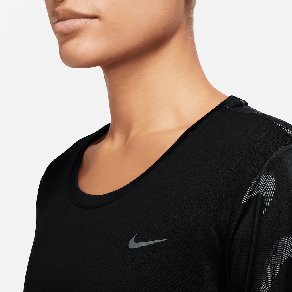 Nike Laufshirt »SWOOSH DRI-FIT WOMEN'S PRINTED SHORT-SLEEVE CROP TOP«