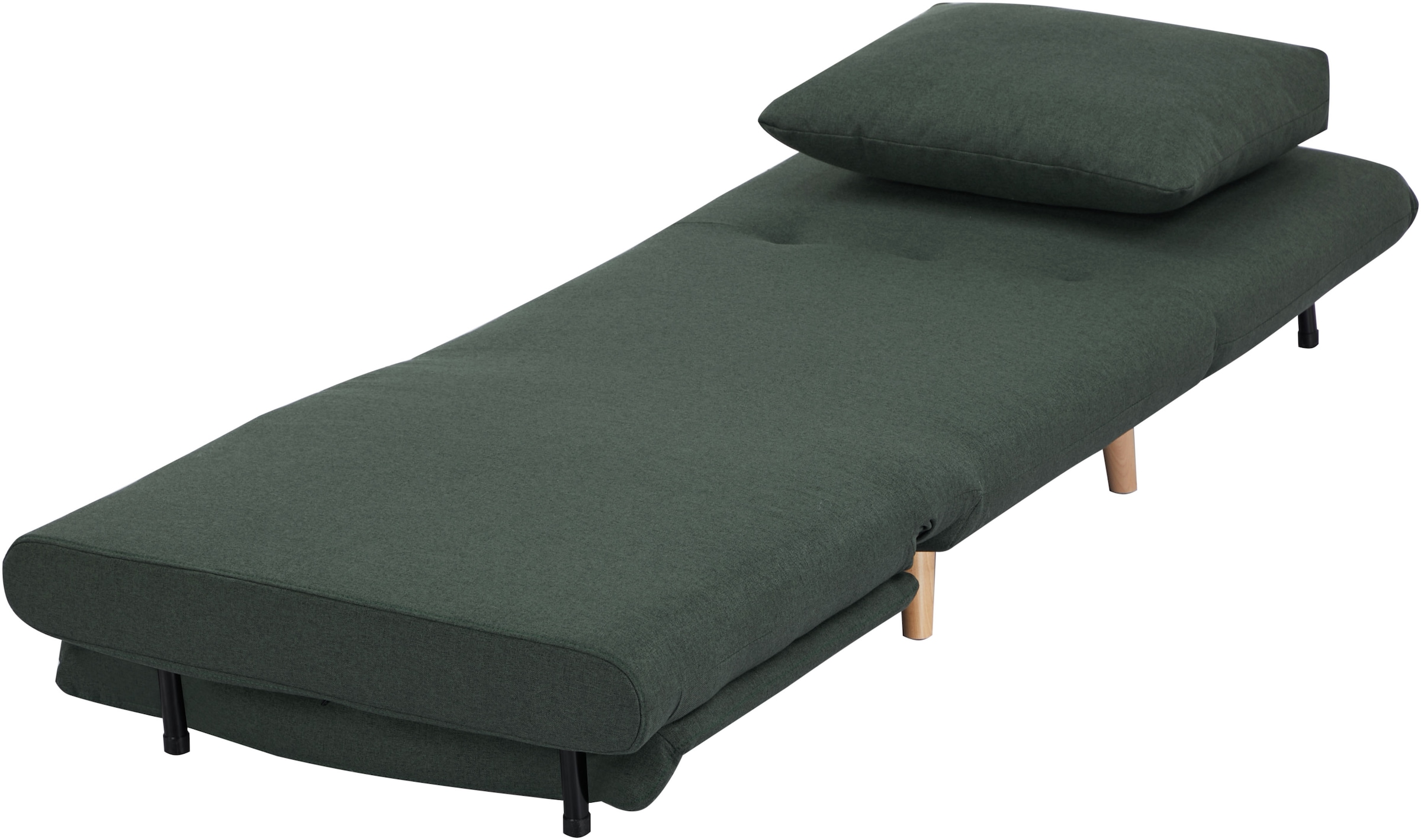 INOSIGN Sessel »AINSLEY«, wandelbar zum Gästebett, Schlafsofa, Webstoff u. Cord-Bezug