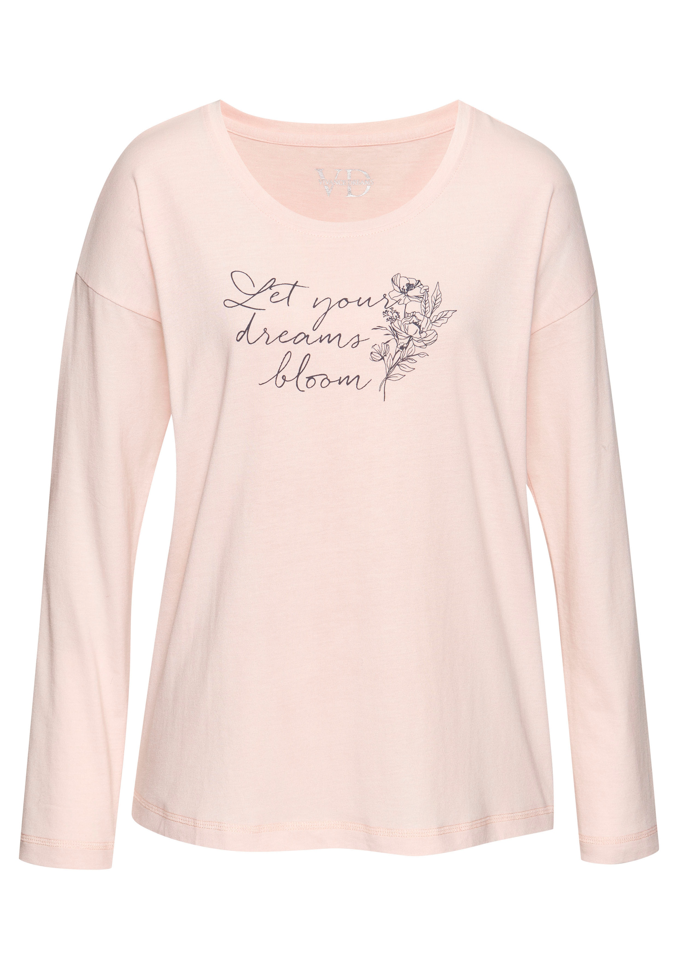 Vivance Dreams Pyjamaoberteil, mit Frontdruck