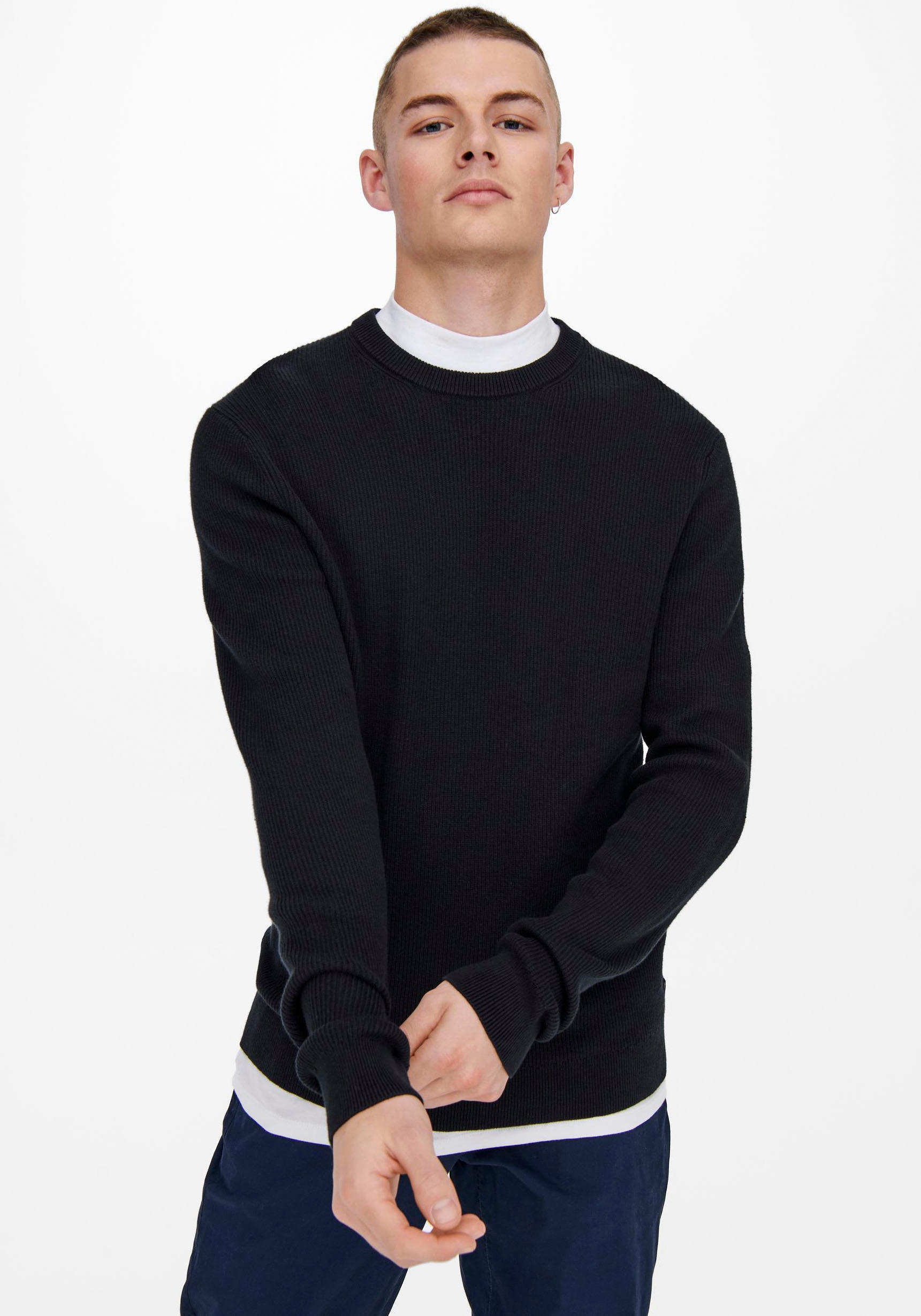 ONLY & SONS Strickpullover, im Strukturmuster
