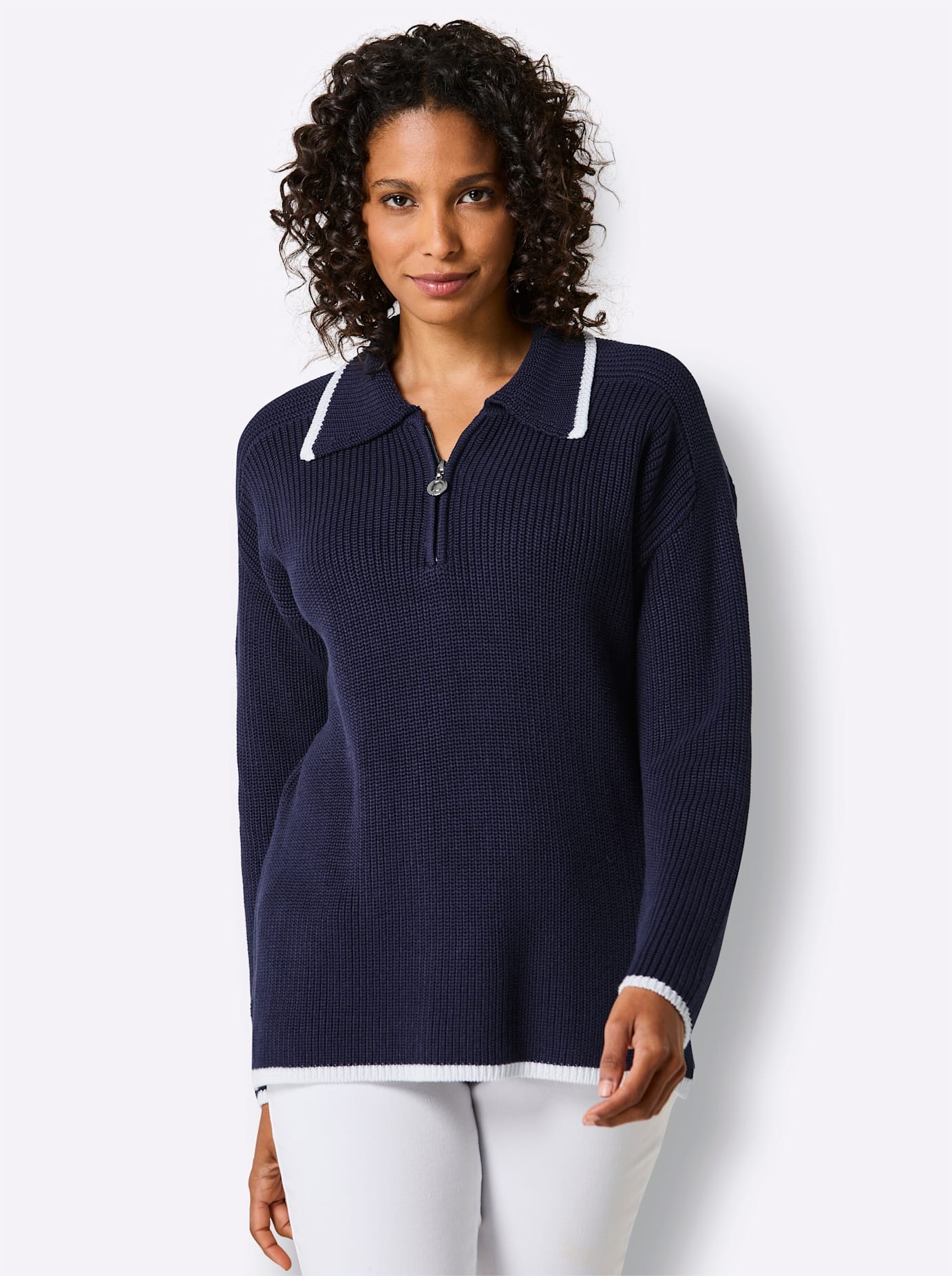 CREATION L PREMIUM Polokragenpullover »Lyocell-Baumwoll-Pullover«