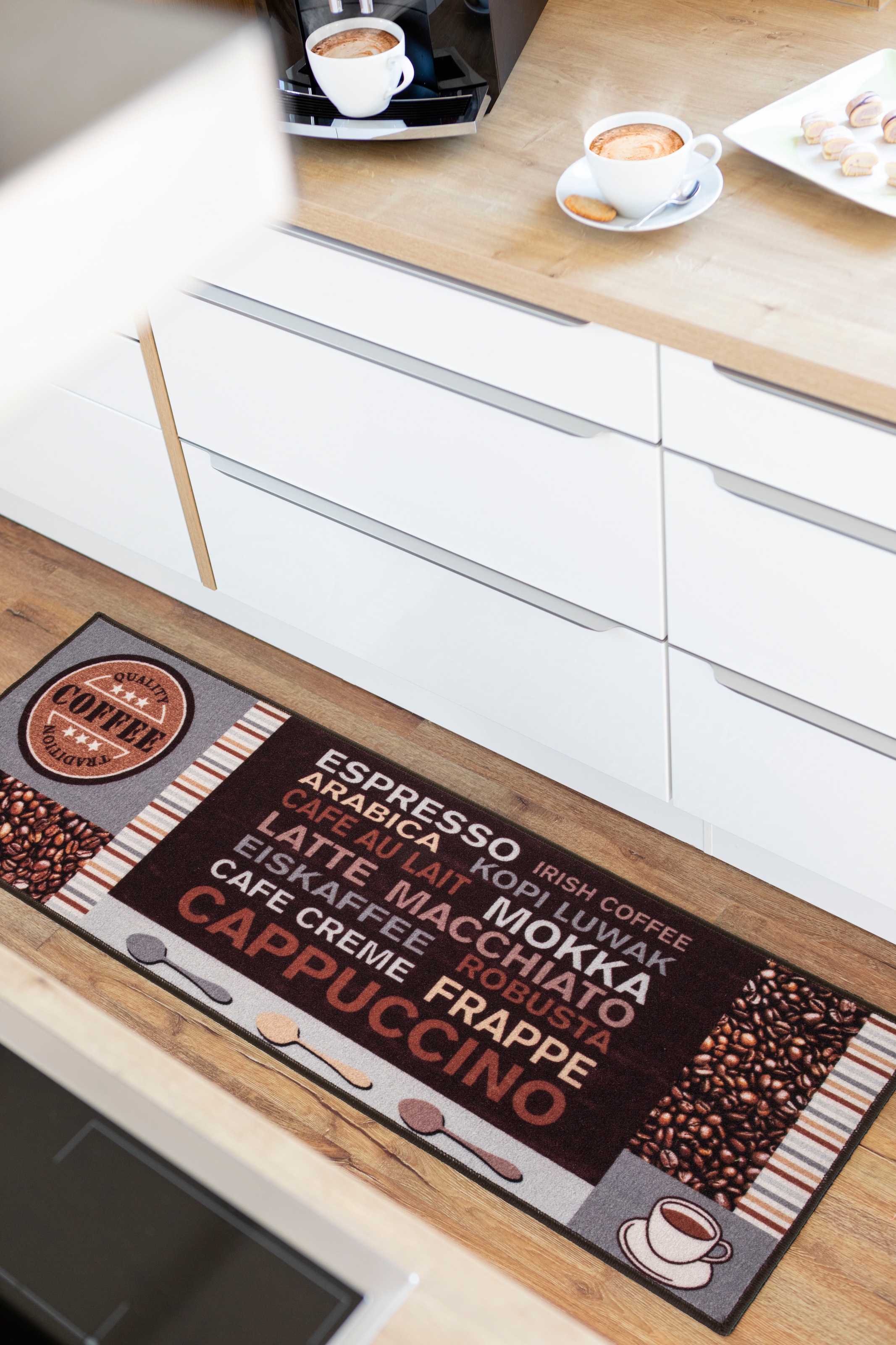 Andiamo Küchenläufer »Cafe Creme«, rechteckig, 4 mm Höhe, Motiv Kaffee, mit Schriftzug, Grösse 50x150 cm, Küche