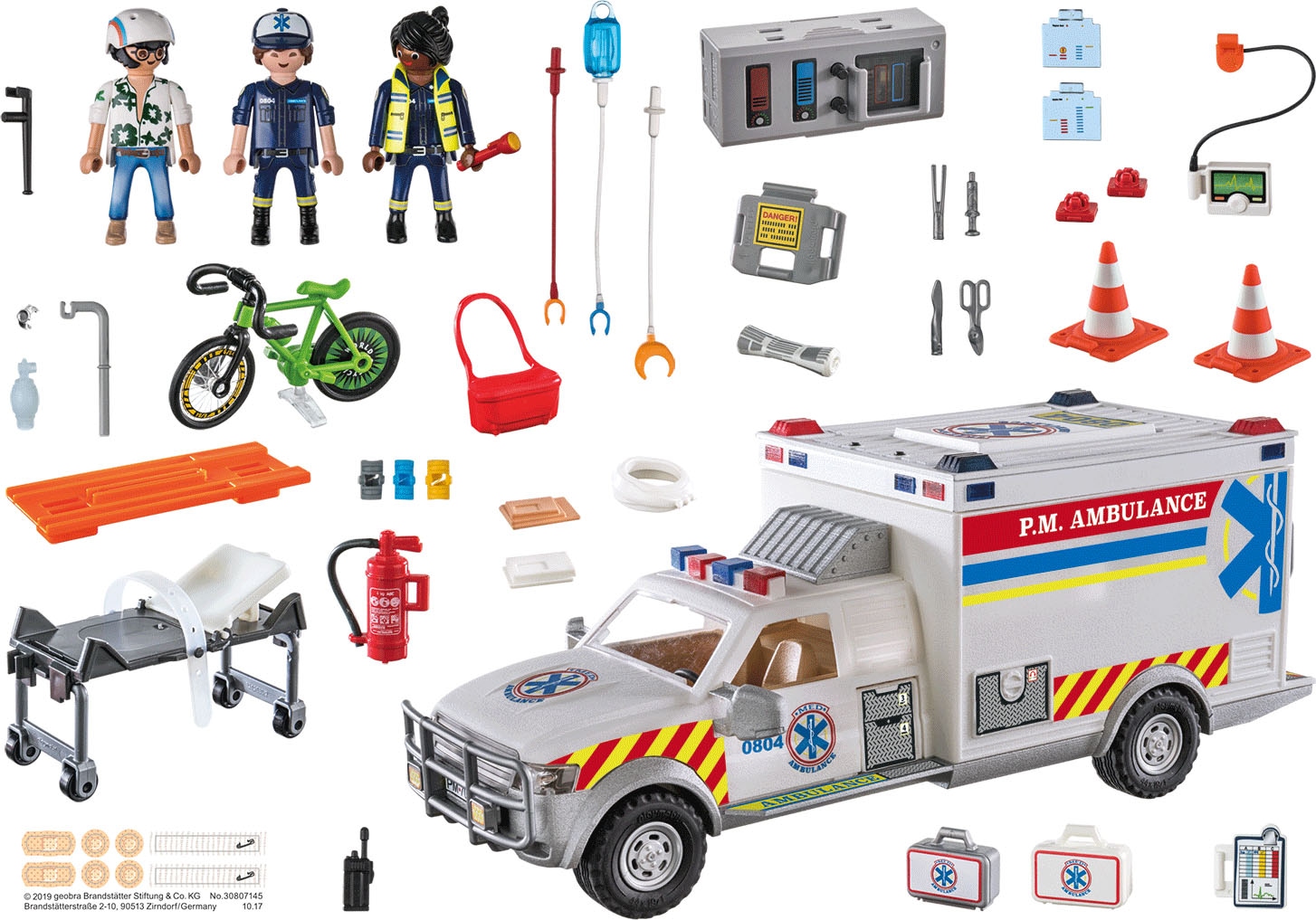 Playmobil® Konstruktions-Spielset »Rettungs-Fahrzeug: US Ambulance (70936), City Action«, (93 St.), mit Licht- und Soundeffekten, Made in Germany