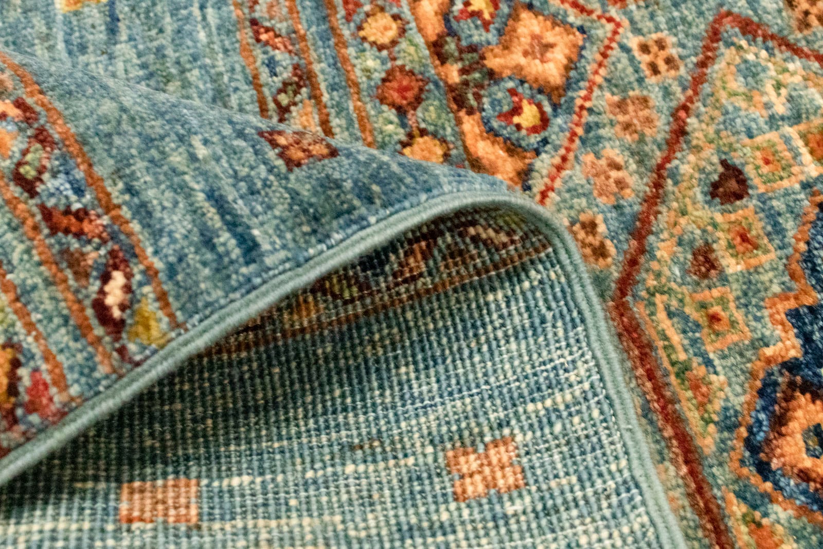 morgenland Wollteppich »Ziegler Modern Teppich handgeknüpft blau«, rechteckig, handgeknüpft