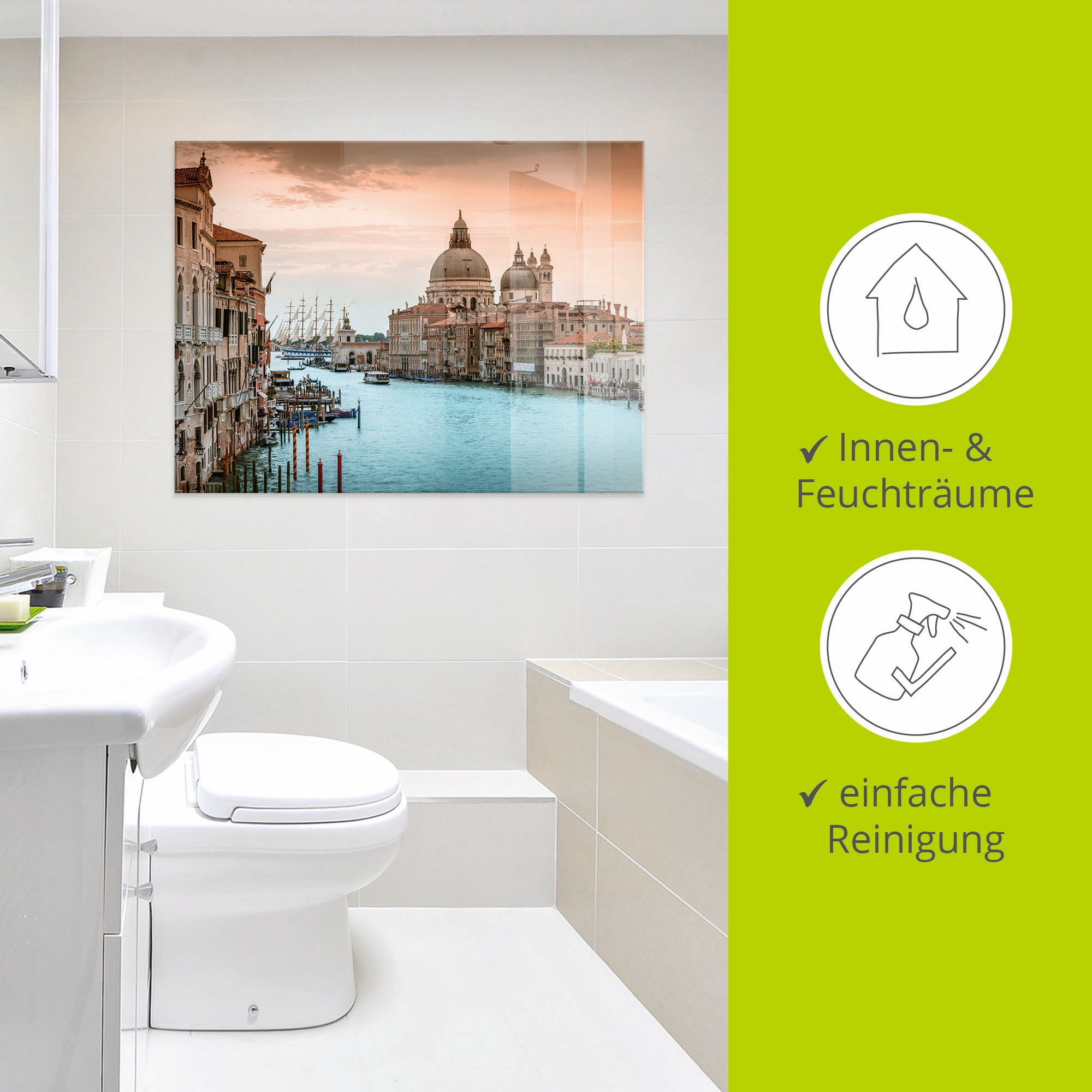 Artland Glasbild »Venedig Canal Grande I«, Italien, (1 St.), in verschiedenen Grössen