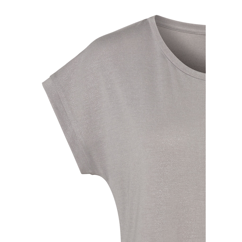 Vivance T-Shirt, mit silbrigem Glitzerdruck, Kurzarmshirt, edler Look