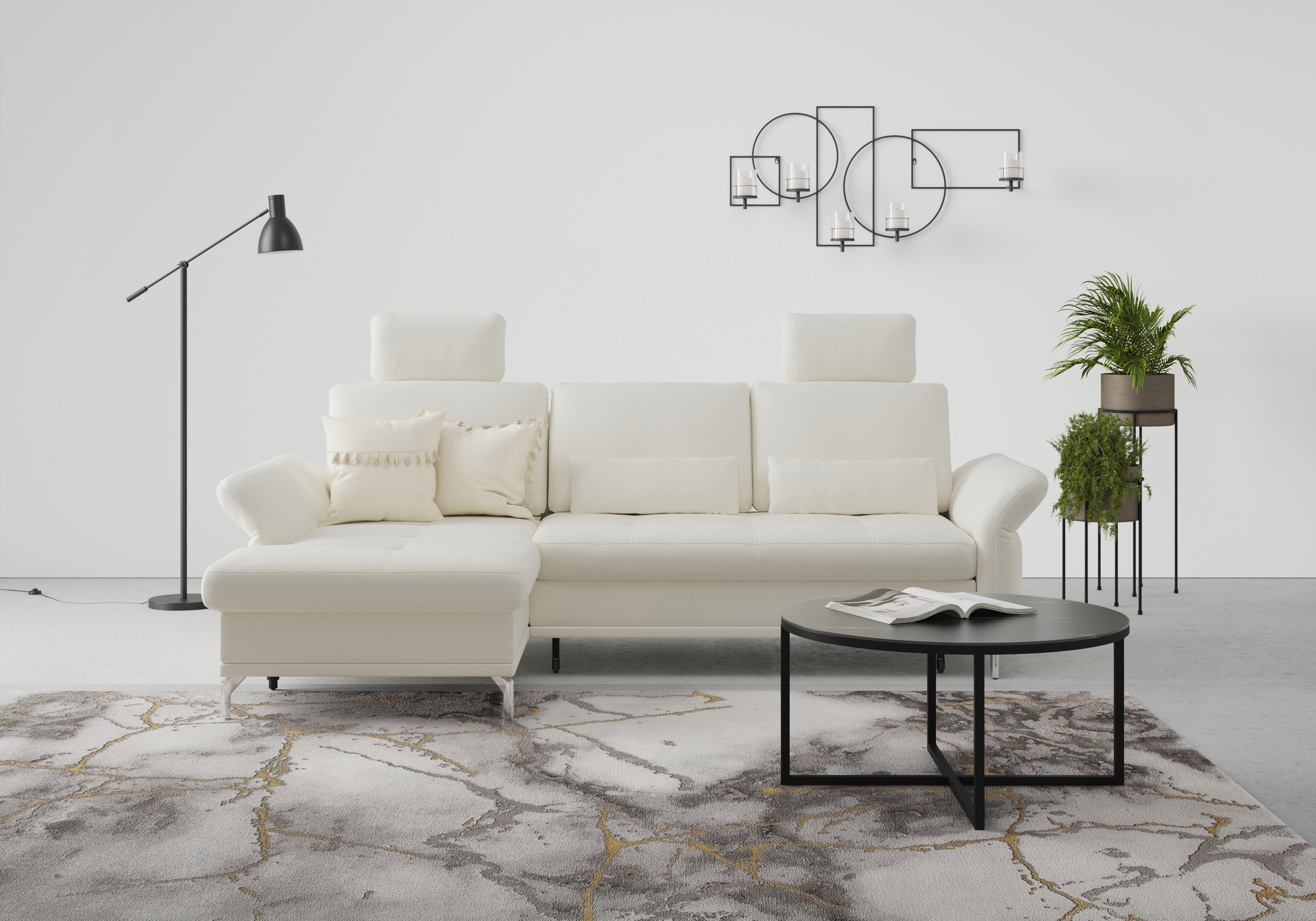 Home affaire Ecksofa "Palm Beach L-Form" Federkern, mit Sitztiefenverstellung, wahlweise mit Bettfunktion