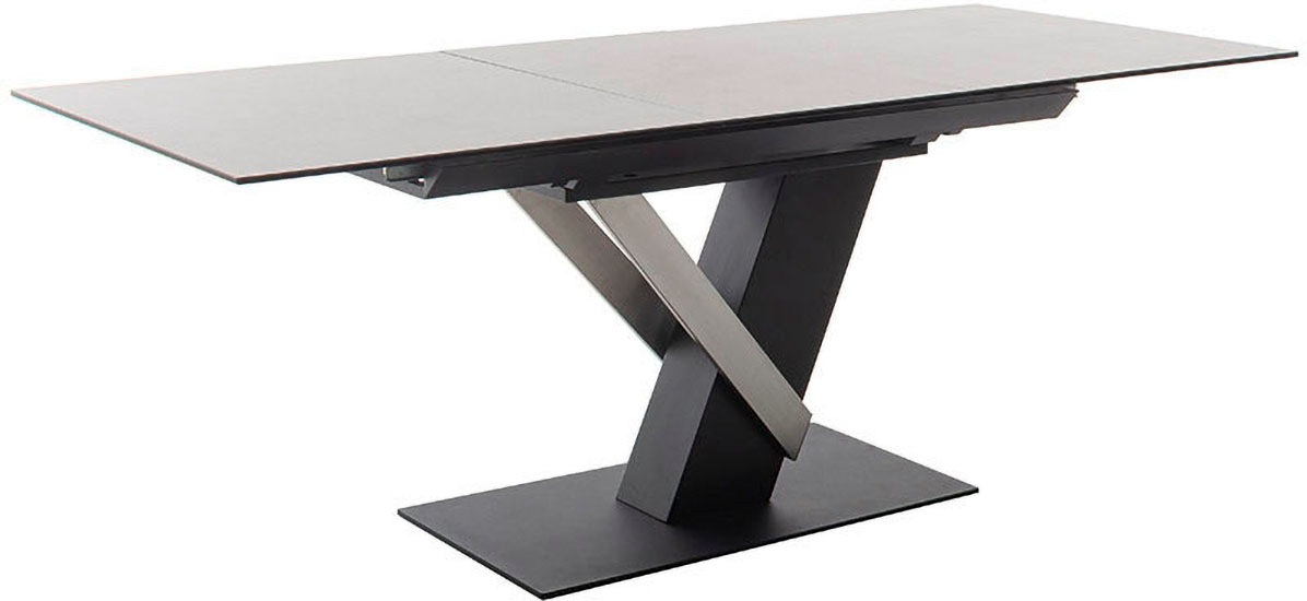 MCA furniture Esstisch »MASSARO Tisch mit Säule 160-210 cm«, (Einzelstück), Keramik, Metall, Synchronauszug, ausziehbar, 6-8 Pers.