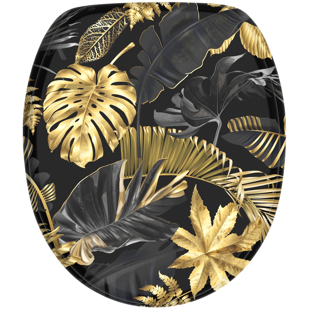 Sanilo WC-Sitz »Goldfarbenen Leaves«, mit Absenkautomatik, BxL: 37,7 x 42,0 - 47,0 cm