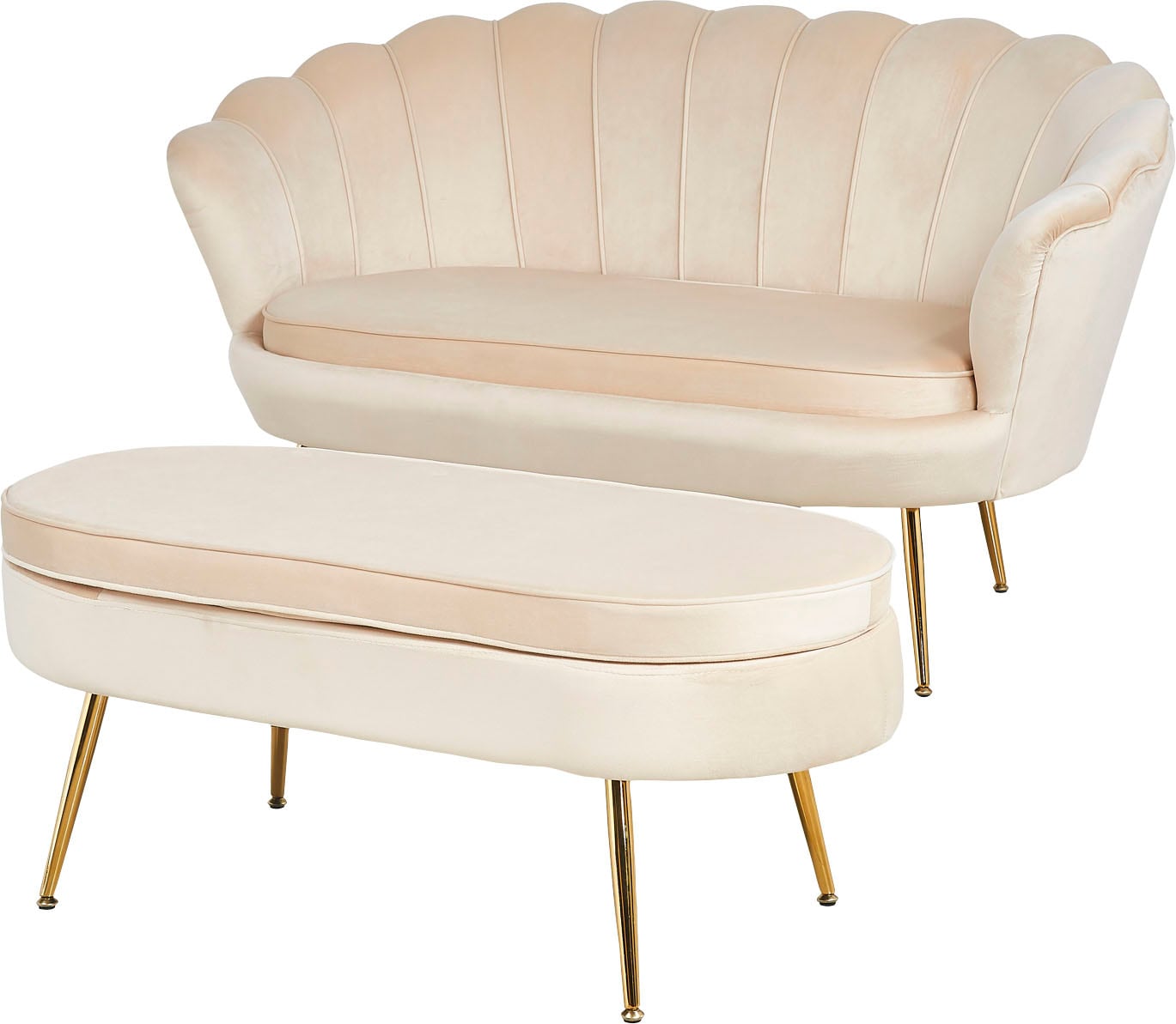 SalesFever Polsterhocker »Clam«, oval, Breite 99 cm