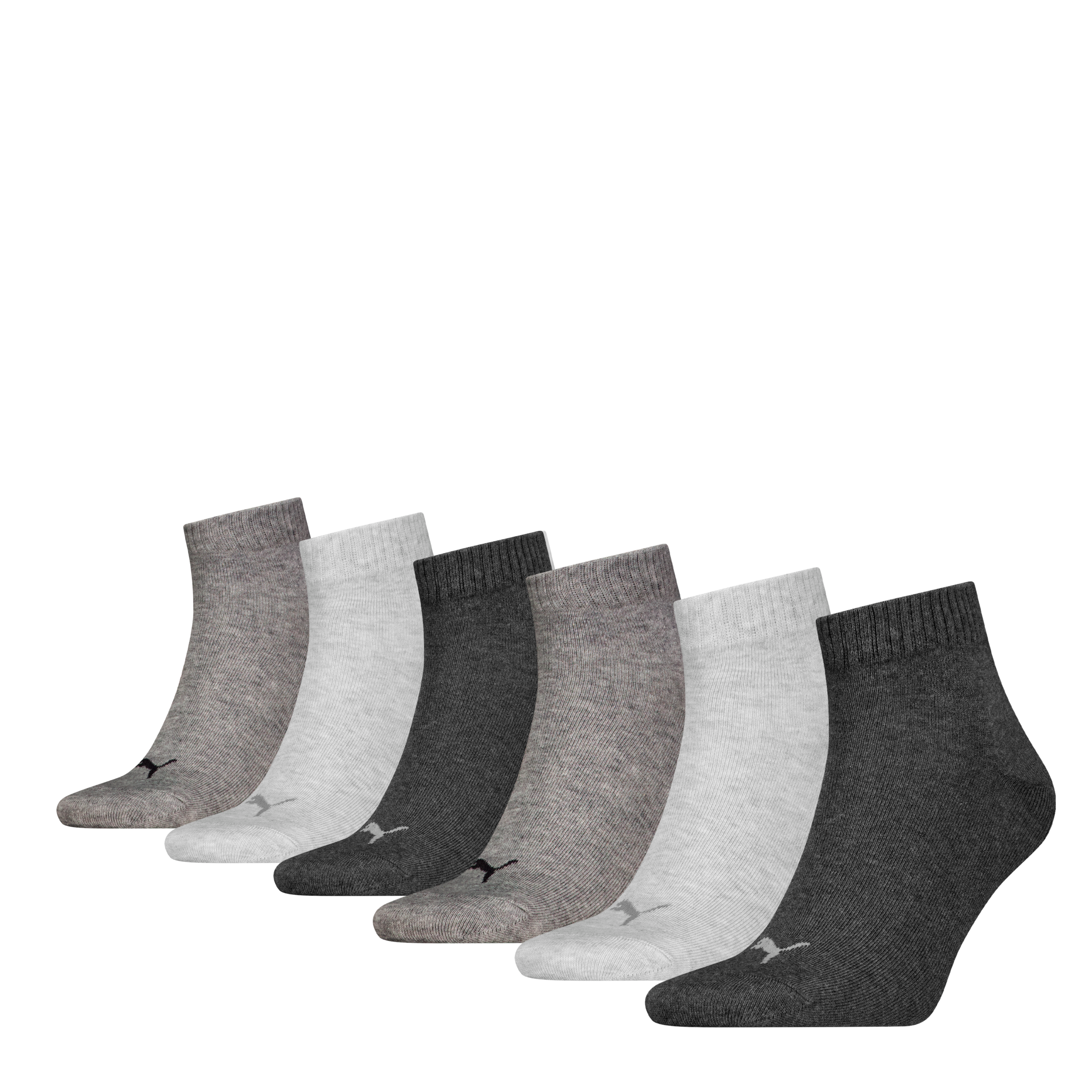 PUMA Kurzsocken »PUMA UNISEX QUARTER PLAIN 6P ECOM« 6er-Pack, 6 Paar tlg. mit Rippbündchen